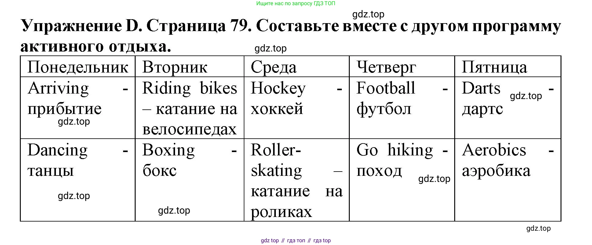 ГДЗ Английский язык (english), 3 класс рабочая тетрадь (activity book), авторы: Вербицкая Мария Валерьевна (Verbitskaya Maria), Эббс Брайен (Abbs Brian), Уорелл Энн (Worrall Anne), Уорд Энн (Ward Ann), издательство Просвещение, Москва, 2023, страница 79, номер D, Решение 2023