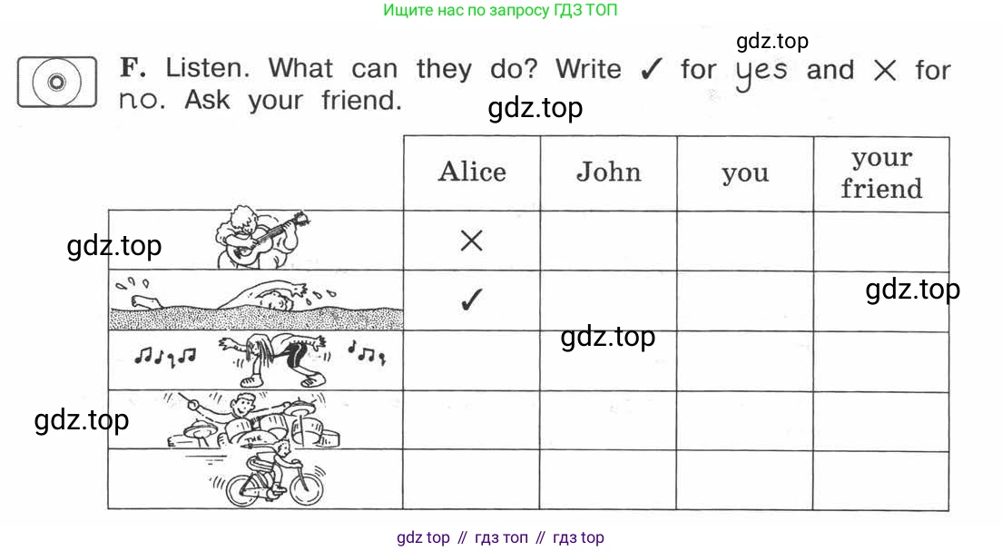 ГДЗ Английский язык (english), 3 класс рабочая тетрадь (activity book), авторы: Вербицкая Мария Валерьевна (Verbitskaya Maria), Эббс Брайен (Abbs Brian), Уорелл Энн (Worrall Anne), Уорд Энн (Ward Ann), издательство Просвещение, Москва, 2023, страница 32, номер F, Условие 2013-2022