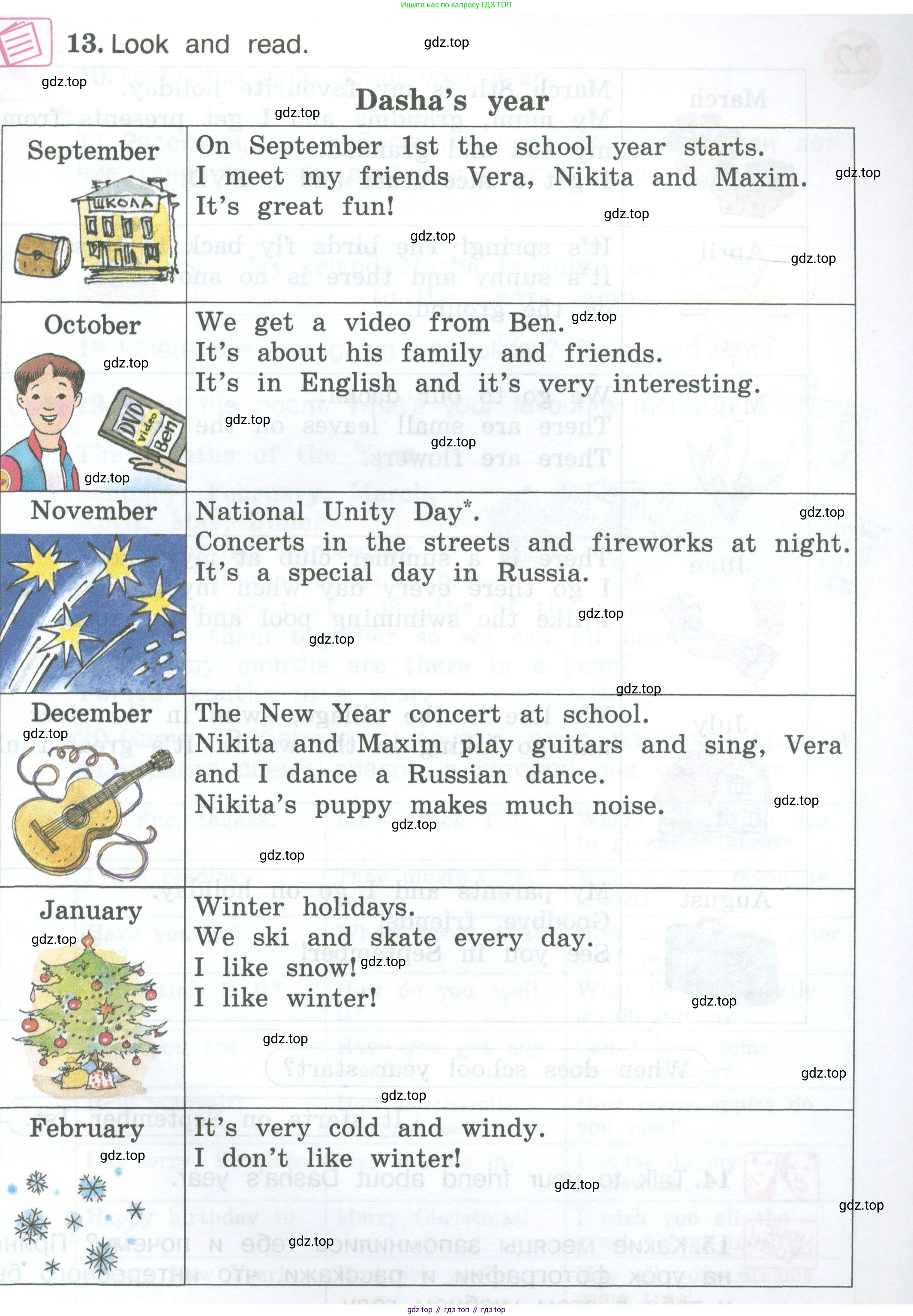 ГДЗ Английский язык (english), 3 класс Учебник (Student's book), авторы: Вербицкая Мария Валерьевна (Verbitskaya Maria), Эббс Брайен (Abbs Brian), Уорелл Энн (Worrall Anne), Уорд Энн (Ward Ann), издательство Просвещение, Москва, 2023, белого цвета, Часть ( Part) 2, страница 61, номер 13, Условие