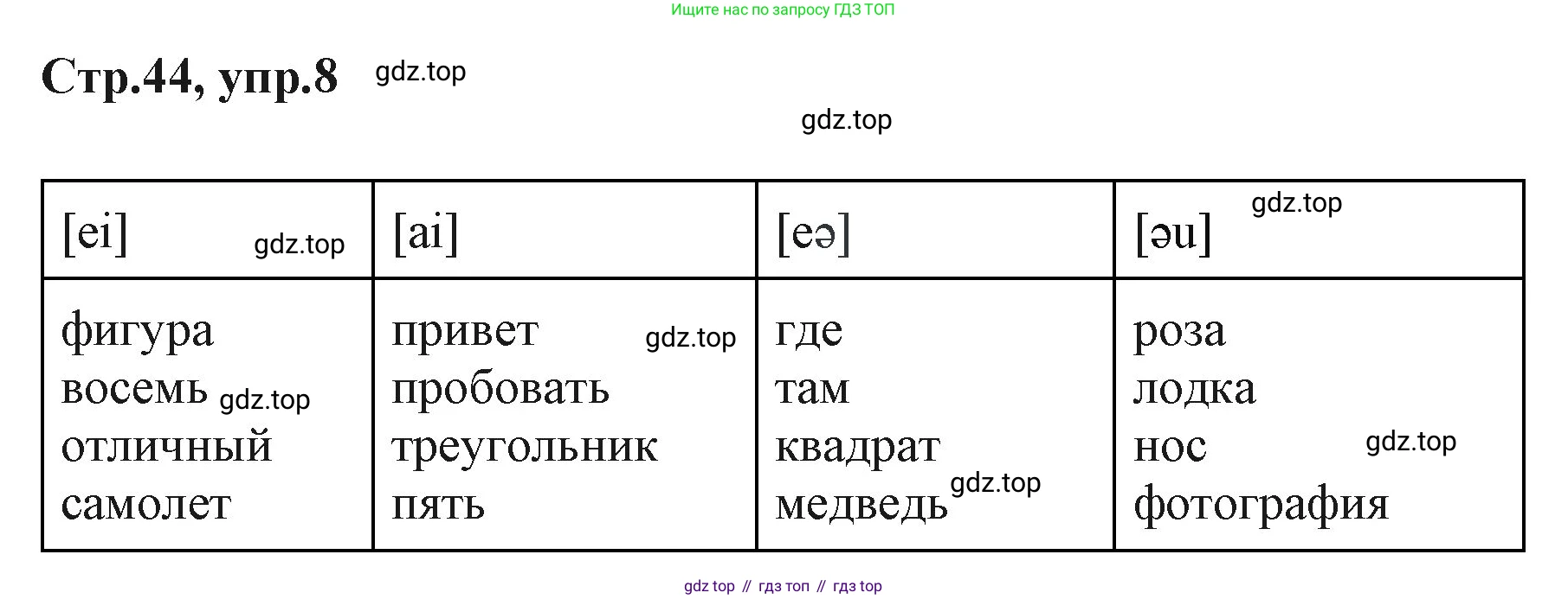 ГДЗ Английский язык (english), 3 класс Учебник (Student's book), авторы: Вербицкая Мария Валерьевна (Verbitskaya Maria), Эббс Брайен (Abbs Brian), Уорелл Энн (Worrall Anne), Уорд Энн (Ward Ann), издательство Просвещение, Москва, 2023, белого цвета, Часть ( Part) 1, страница 44, номер 8, Решение