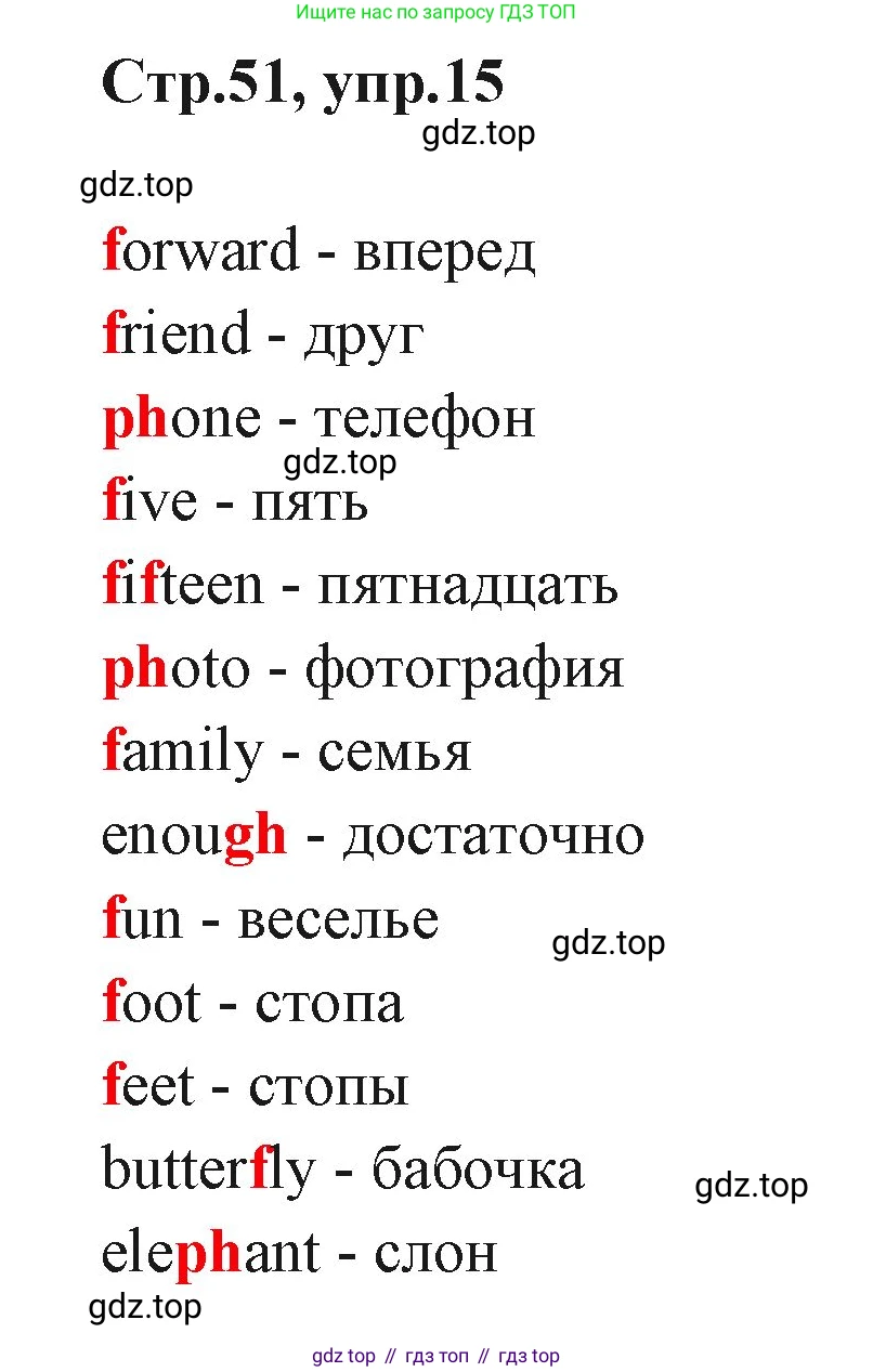 ГДЗ Английский язык (english), 3 класс Учебник (Student's book), авторы: Вербицкая Мария Валерьевна (Verbitskaya Maria), Эббс Брайен (Abbs Brian), Уорелл Энн (Worrall Anne), Уорд Энн (Ward Ann), издательство Просвещение, Москва, 2023, белого цвета, Часть ( Part) 1, страница 51, номер 15, Решение