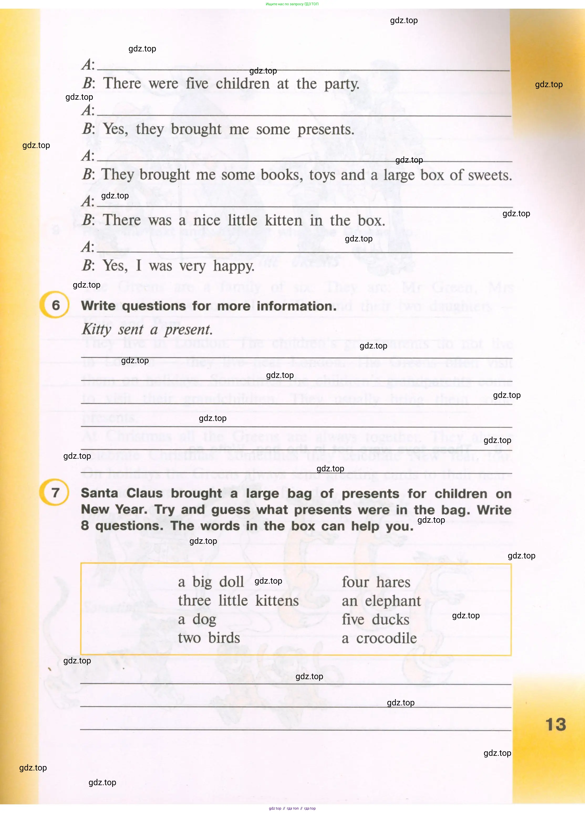 Английский язык (english), 3 класс Рабочая тетрадь (workbook), авторы: Верещагина Ирина Николаевна (Vereshchagina Irina), Притыкина Тамара Александровна (Pritykina Tamara), издательство Просвещение, Москва, 2023, оранжевого цвета, страница 13