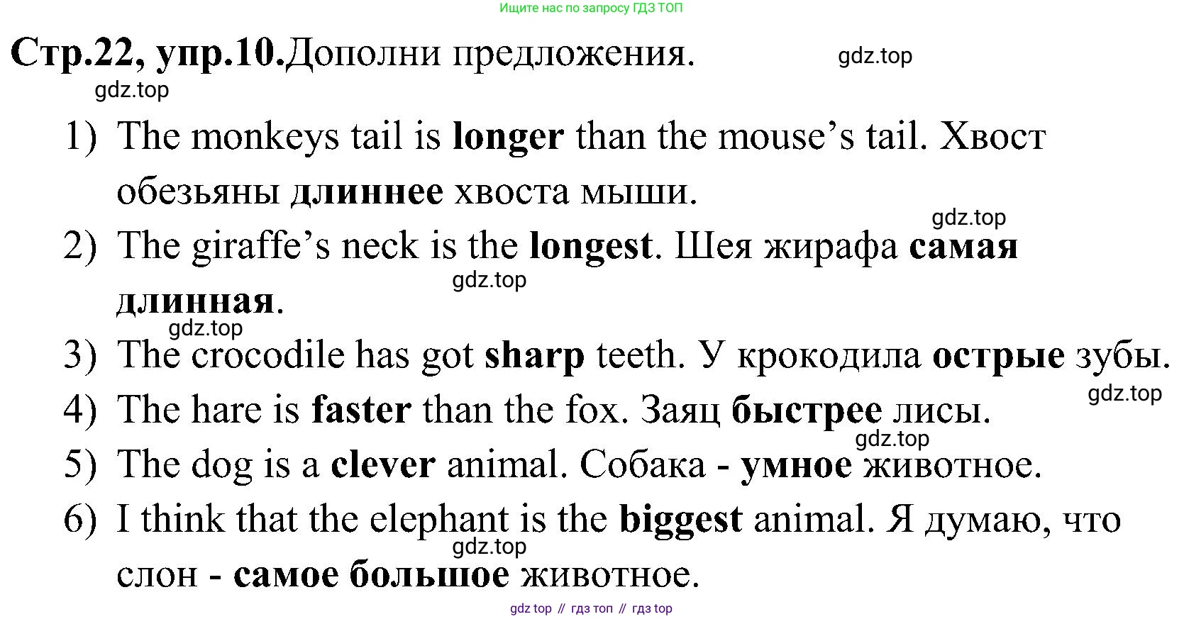 ГДЗ Английский язык (english), 3 класс Рабочая тетрадь (workbook), авторы: Верещагина Ирина Николаевна (Vereshchagina Irina), Притыкина Тамара Александровна (Pritykina Tamara), издательство Просвещение, Москва, 2023, оранжевого цвета, страница 22, номер 10, Решение