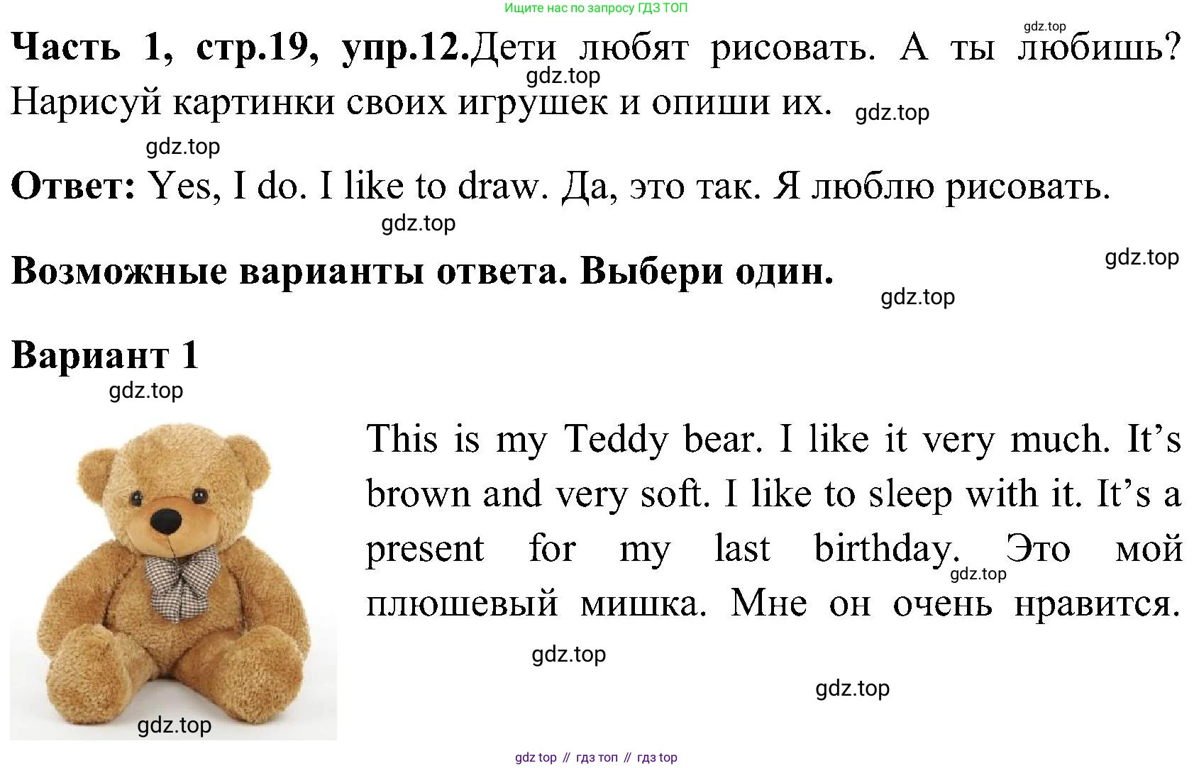 ГДЗ Английский язык (english), 3 класс Учебник (Student's book), авторы: Верещагина Ирина Николаевна (Vereshchagina Irina), Притыкина Тамара Александровна (Pritykina Tamara), издательство Просвещение, Москва, 2023, оранжевого цвета, Часть ( Part) 1, страница 19, номер 12, Решение