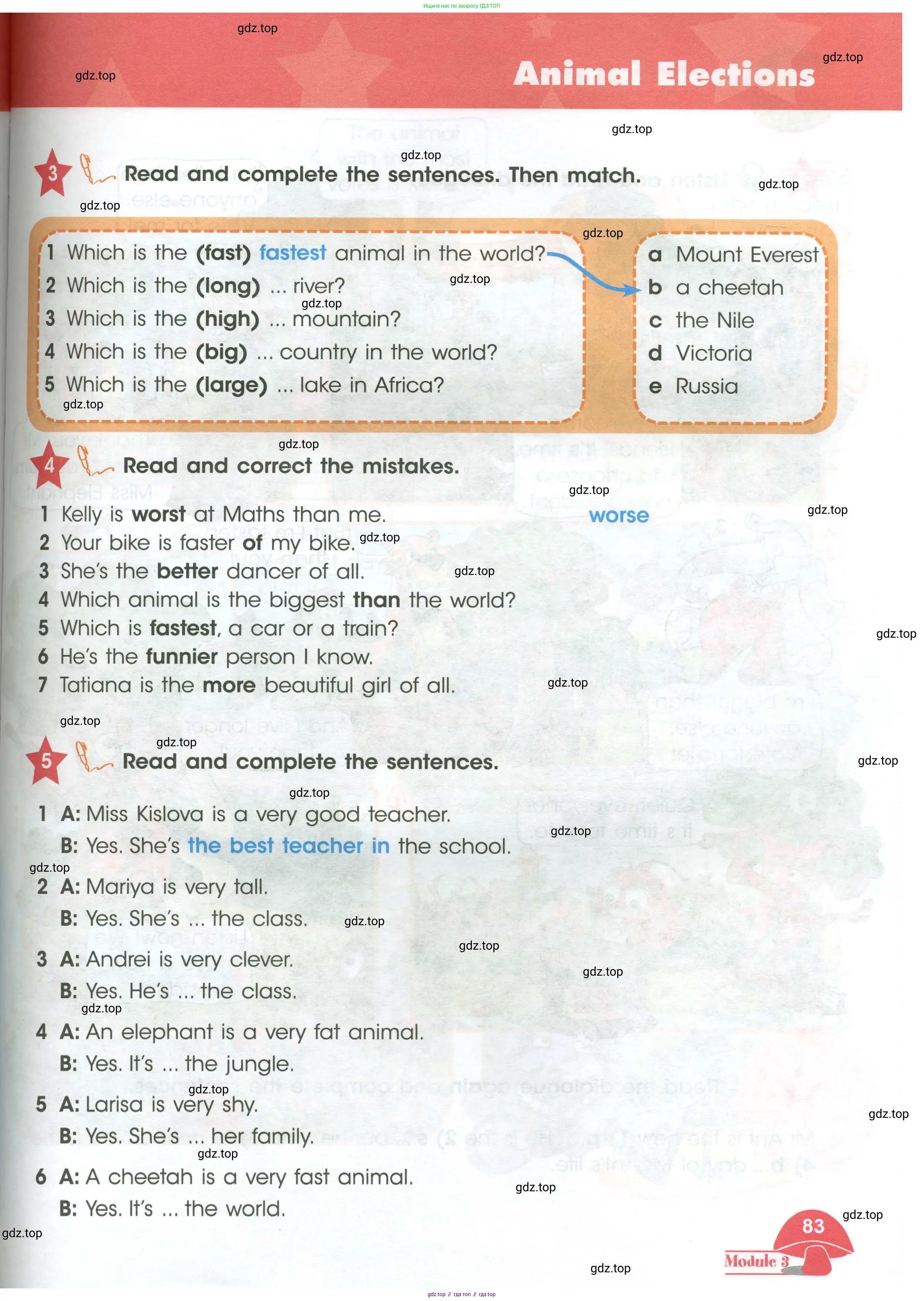 Английский язык (english), 4 класс Учебник (Student's book), авторы: Баранова Ксения Михайловна (Baranova Ksenia), Дули Дженни (Dooley Jenny), Копылова Виктория Викторовна (Kopylova Victoria), Мильруд Радислав Петрович (Millrood Radislav), Эванс Вирджиния (Evans Virginia), издательство Просвещение, Москва, 2023, розового цвета, Часть ( Part) 1, страница 83