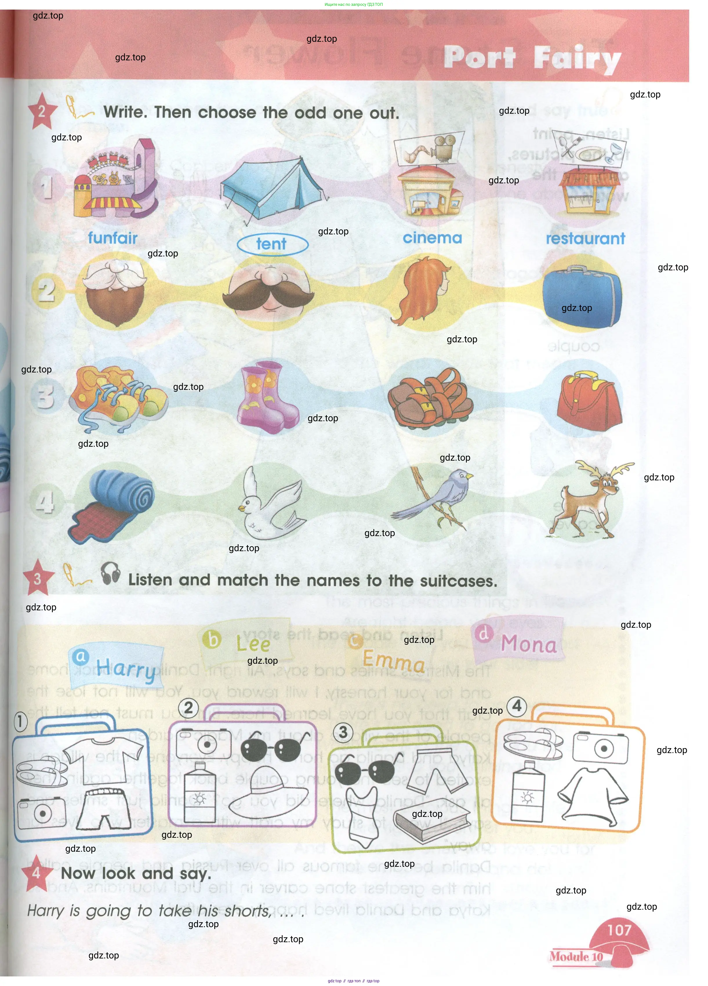 Английский язык (english), 4 класс Учебник (Student's book), авторы: Баранова Ксения Михайловна (Baranova Ksenia), Дули Дженни (Dooley Jenny), Копылова Виктория Викторовна (Kopylova Victoria), Мильруд Радислав Петрович (Millrood Radislav), Эванс Вирджиния (Evans Virginia), издательство Просвещение, Москва, 2023, розового цвета, Часть ( Part) 1, страница 107