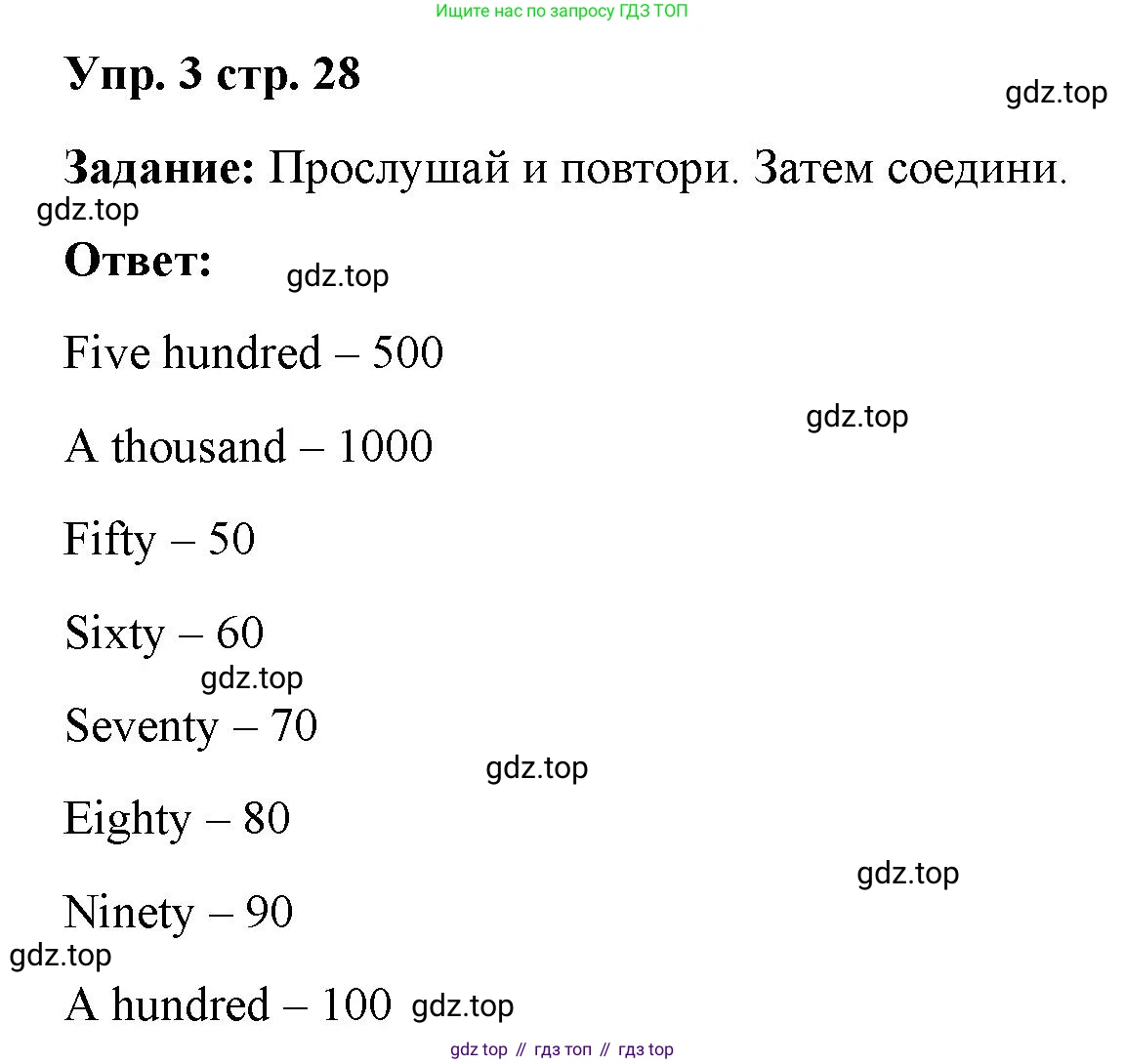 ГДЗ Английский язык (english), 4 класс Учебник (Student's book), авторы: Баранова Ксения Михайловна (Baranova Ksenia), Дули Дженни (Dooley Jenny), Копылова Виктория Викторовна (Kopylova Victoria), Мильруд Радислав Петрович (Millrood Radislav), Эванс Вирджиния (Evans Virginia), издательство Просвещение, Москва, 2023, розового цвета, Часть ( Part) 1, страница 28, номер 3, Решение