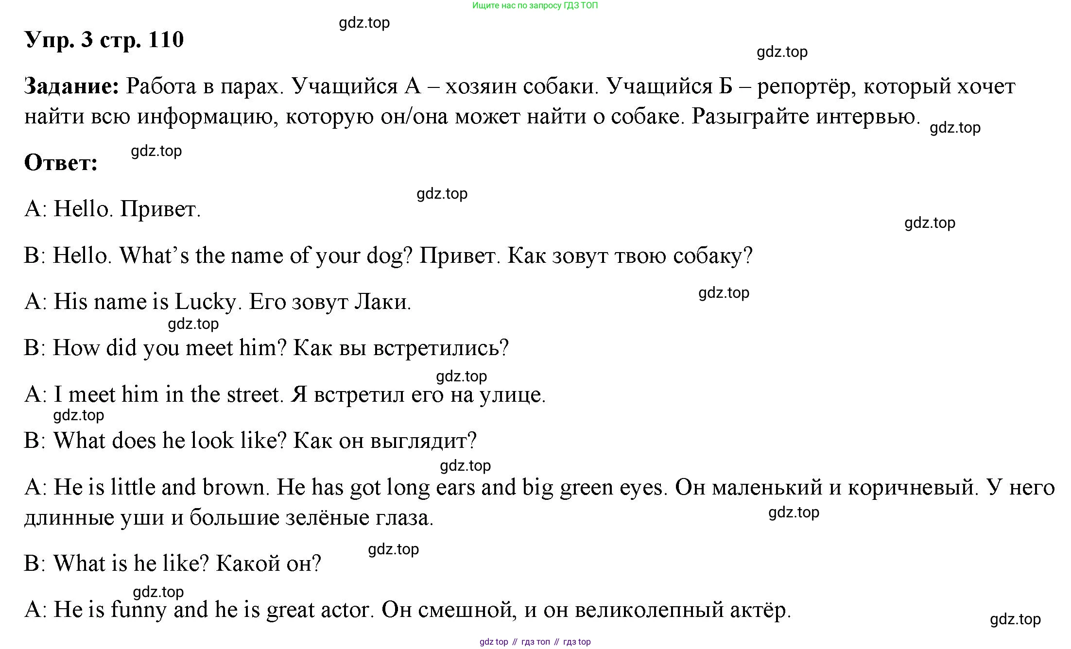 ГДЗ Английский язык (english), 4 класс Учебник (Student's book), авторы: Баранова Ксения Михайловна (Baranova Ksenia), Дули Дженни (Dooley Jenny), Копылова Виктория Викторовна (Kopylova Victoria), Мильруд Радислав Петрович (Millrood Radislav), Эванс Вирджиния (Evans Virginia), издательство Просвещение, Москва, 2023, розового цвета, Часть ( Part) 2, страница 110, номер 3, Решение