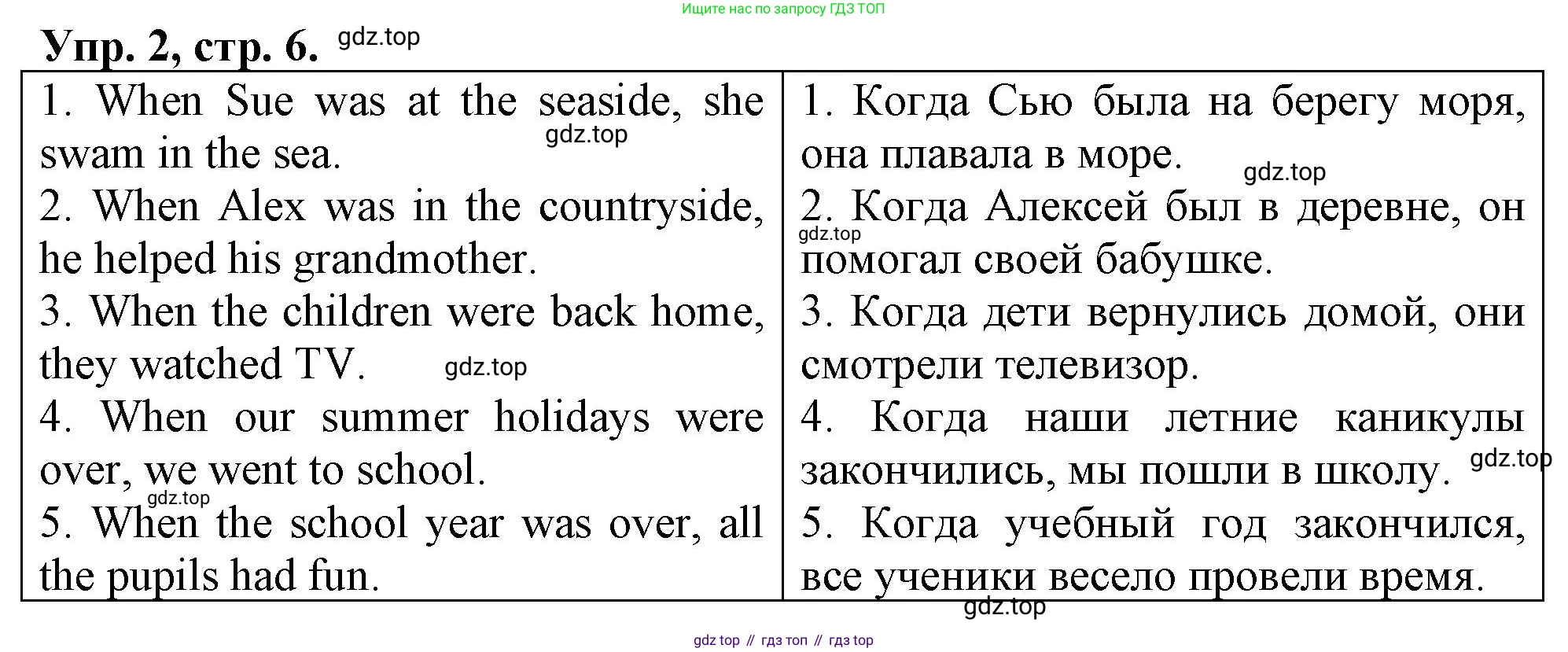 ГДЗ Английский язык (english), 4 класс рабочая тетрадь, авторы: Афанасьева Ольга Васильевна (Afanasyeva Olga), Баранова Ксения Михайловна (Baranova Ksenia), Михеева Ирина Владимировна (Mikheeva Irina), издательство Просвещение, Москва, 2024, красного цвета, Часть 1, страница 6, номер 2, Решение