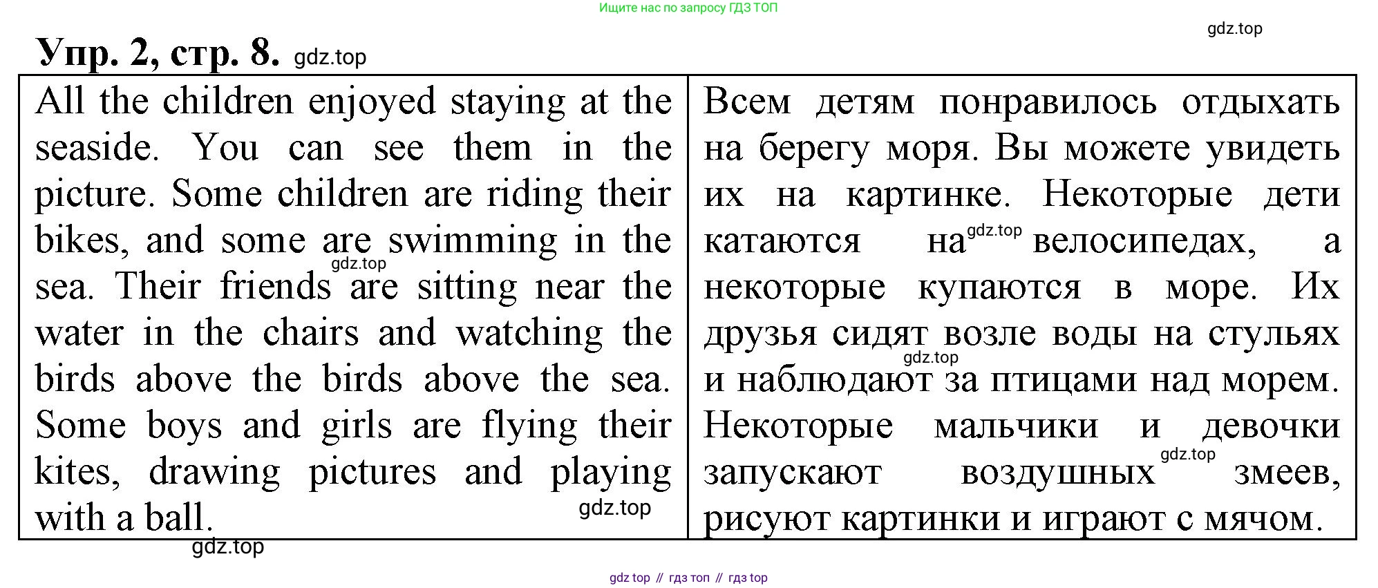 ГДЗ Английский язык (english), 4 класс рабочая тетрадь, авторы: Афанасьева Ольга Васильевна (Afanasyeva Olga), Баранова Ксения Михайловна (Baranova Ksenia), Михеева Ирина Владимировна (Mikheeva Irina), издательство Просвещение, Москва, 2024, красного цвета, Часть 1, страница 8, номер 2, Решение