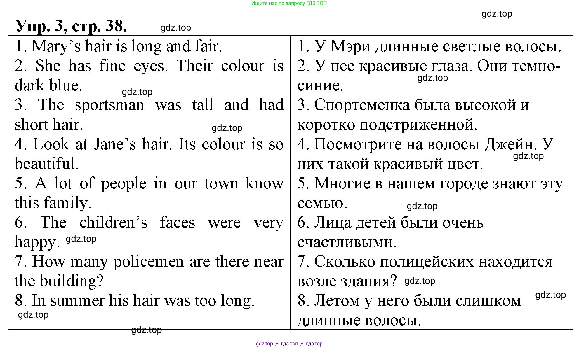 ГДЗ Английский язык (english), 4 класс рабочая тетрадь, авторы: Афанасьева Ольга Васильевна (Afanasyeva Olga), Баранова Ксения Михайловна (Baranova Ksenia), Михеева Ирина Владимировна (Mikheeva Irina), издательство Просвещение, Москва, 2024, красного цвета, Часть 1, страница 38, номер 3, Решение
