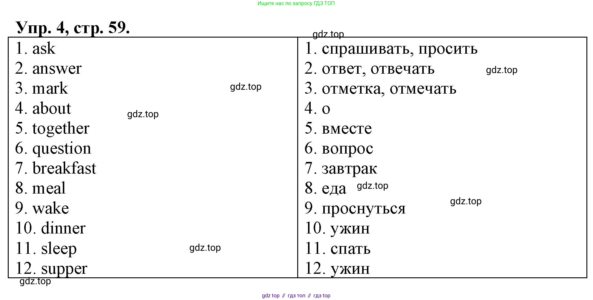 ГДЗ Английский язык (english), 4 класс рабочая тетрадь, авторы: Афанасьева Ольга Васильевна (Afanasyeva Olga), Баранова Ксения Михайловна (Baranova Ksenia), Михеева Ирина Владимировна (Mikheeva Irina), издательство Просвещение, Москва, 2024, красного цвета, Часть 1, страница 59, номер 4, Решение