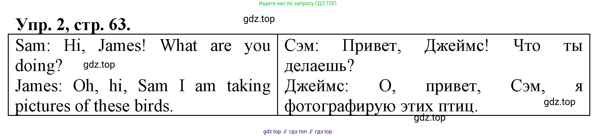 ГДЗ Английский язык (english), 4 класс рабочая тетрадь, авторы: Афанасьева Ольга Васильевна (Afanasyeva Olga), Баранова Ксения Михайловна (Baranova Ksenia), Михеева Ирина Владимировна (Mikheeva Irina), издательство Просвещение, Москва, 2024, красного цвета, Часть 1, страница 63, номер 2, Решение