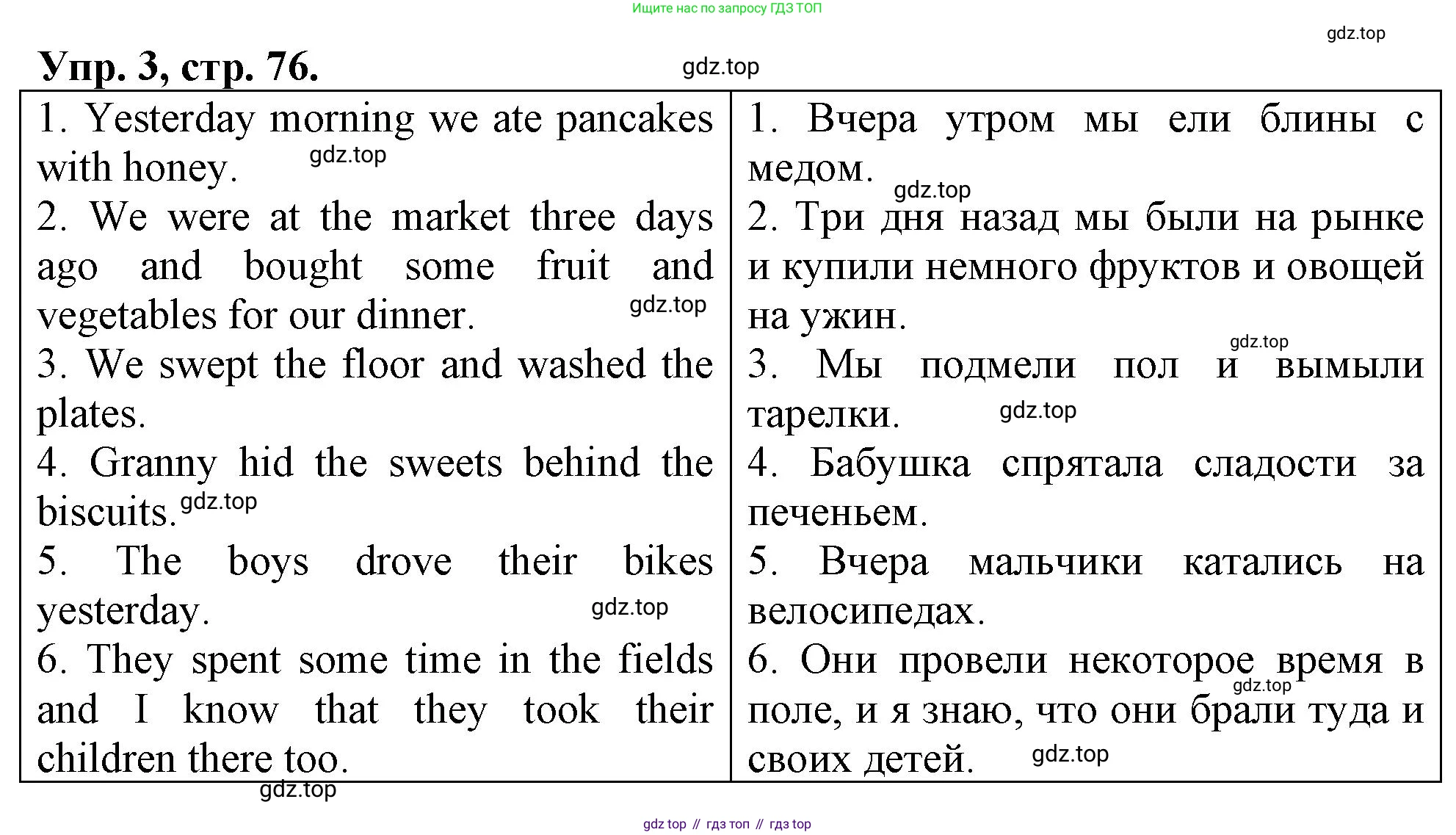 ГДЗ Английский язык (english), 4 класс рабочая тетрадь, авторы: Афанасьева Ольга Васильевна (Afanasyeva Olga), Баранова Ксения Михайловна (Baranova Ksenia), Михеева Ирина Владимировна (Mikheeva Irina), издательство Просвещение, Москва, 2024, красного цвета, Часть 1, страница 76, номер 3, Решение