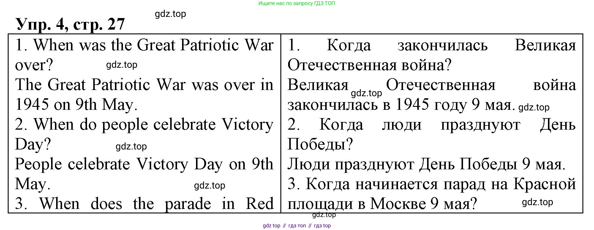 ГДЗ Английский язык (english), 4 класс рабочая тетрадь, авторы: Афанасьева Ольга Васильевна (Afanasyeva Olga), Баранова Ксения Михайловна (Baranova Ksenia), Михеева Ирина Владимировна (Mikheeva Irina), издательство Просвещение, Москва, 2024, красного цвета, Часть 2, страница 27, номер 4, Решение