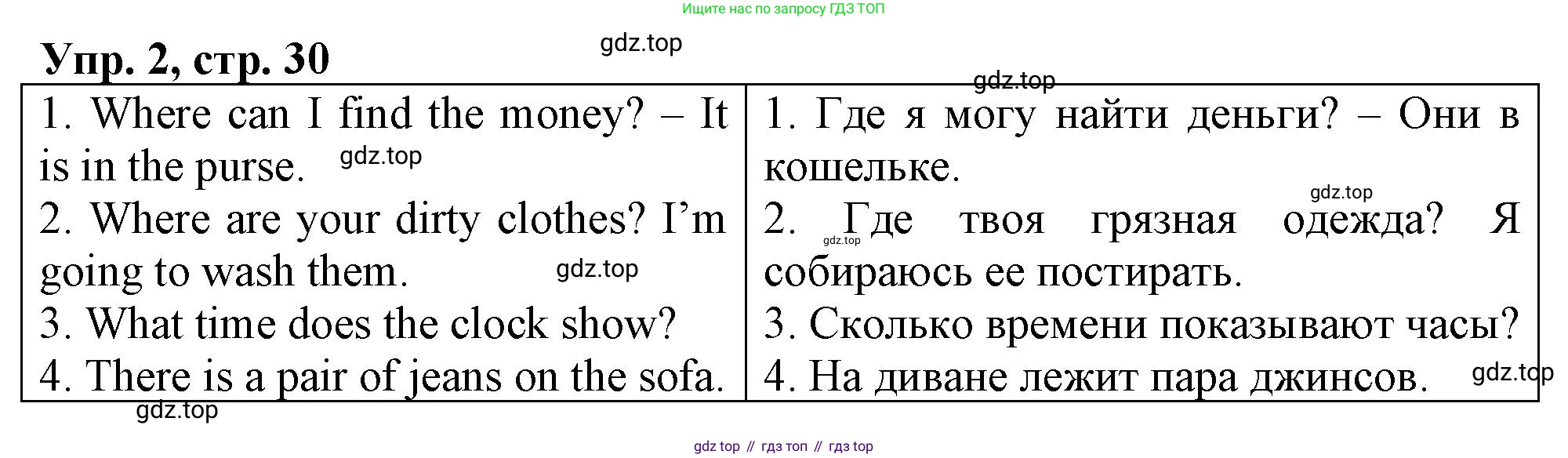 ГДЗ Английский язык (english), 4 класс рабочая тетрадь, авторы: Афанасьева Ольга Васильевна (Afanasyeva Olga), Баранова Ксения Михайловна (Baranova Ksenia), Михеева Ирина Владимировна (Mikheeva Irina), издательство Просвещение, Москва, 2024, красного цвета, Часть 2, страница 30, номер 2, Решение
