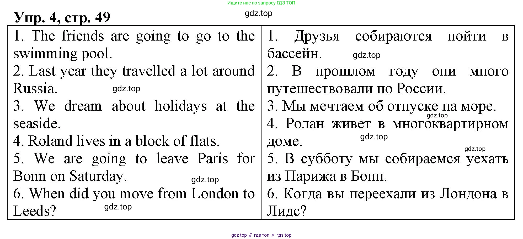 ГДЗ Английский язык (english), 4 класс рабочая тетрадь, авторы: Афанасьева Ольга Васильевна (Afanasyeva Olga), Баранова Ксения Михайловна (Baranova Ksenia), Михеева Ирина Владимировна (Mikheeva Irina), издательство Просвещение, Москва, 2024, красного цвета, Часть 2, страница 49, номер 4, Решение