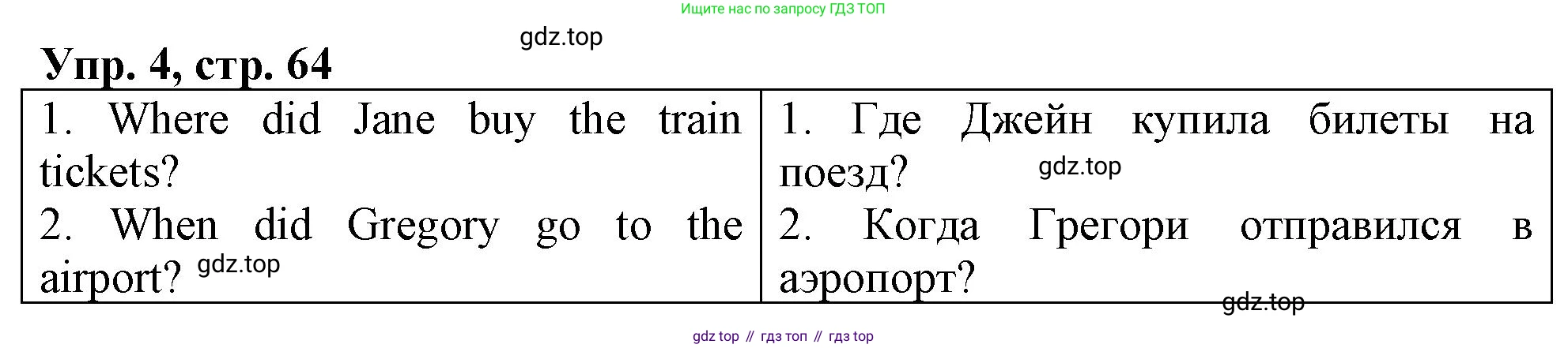 ГДЗ Английский язык (english), 4 класс рабочая тетрадь, авторы: Афанасьева Ольга Васильевна (Afanasyeva Olga), Баранова Ксения Михайловна (Baranova Ksenia), Михеева Ирина Владимировна (Mikheeva Irina), издательство Просвещение, Москва, 2024, красного цвета, Часть 2, страница 64, номер 4, Решение