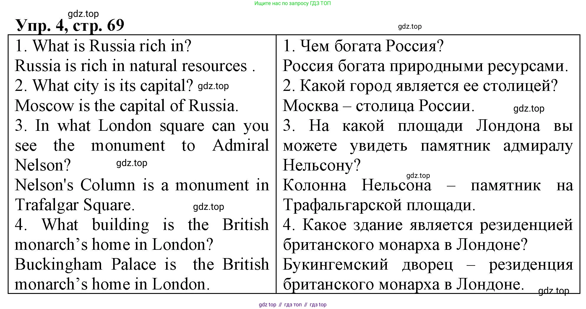 ГДЗ Английский язык (english), 4 класс рабочая тетрадь, авторы: Афанасьева Ольга Васильевна (Afanasyeva Olga), Баранова Ксения Михайловна (Baranova Ksenia), Михеева Ирина Владимировна (Mikheeva Irina), издательство Просвещение, Москва, 2024, красного цвета, Часть 2, страница 69, номер 4, Решение