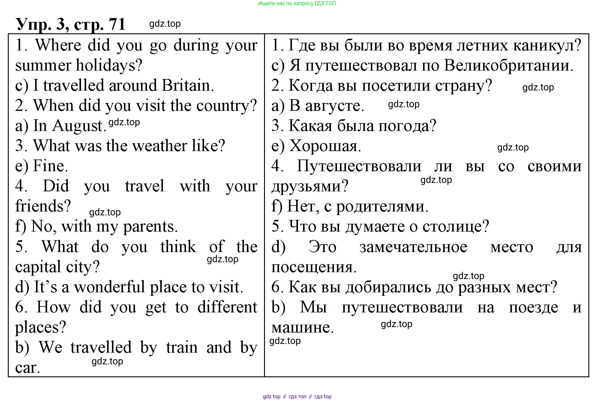 ГДЗ Английский язык (english), 4 класс рабочая тетрадь, авторы: Афанасьева Ольга Васильевна (Afanasyeva Olga), Баранова Ксения Михайловна (Baranova Ksenia), Михеева Ирина Владимировна (Mikheeva Irina), издательство Просвещение, Москва, 2024, красного цвета, Часть 2, страница 71, номер 3, Решение