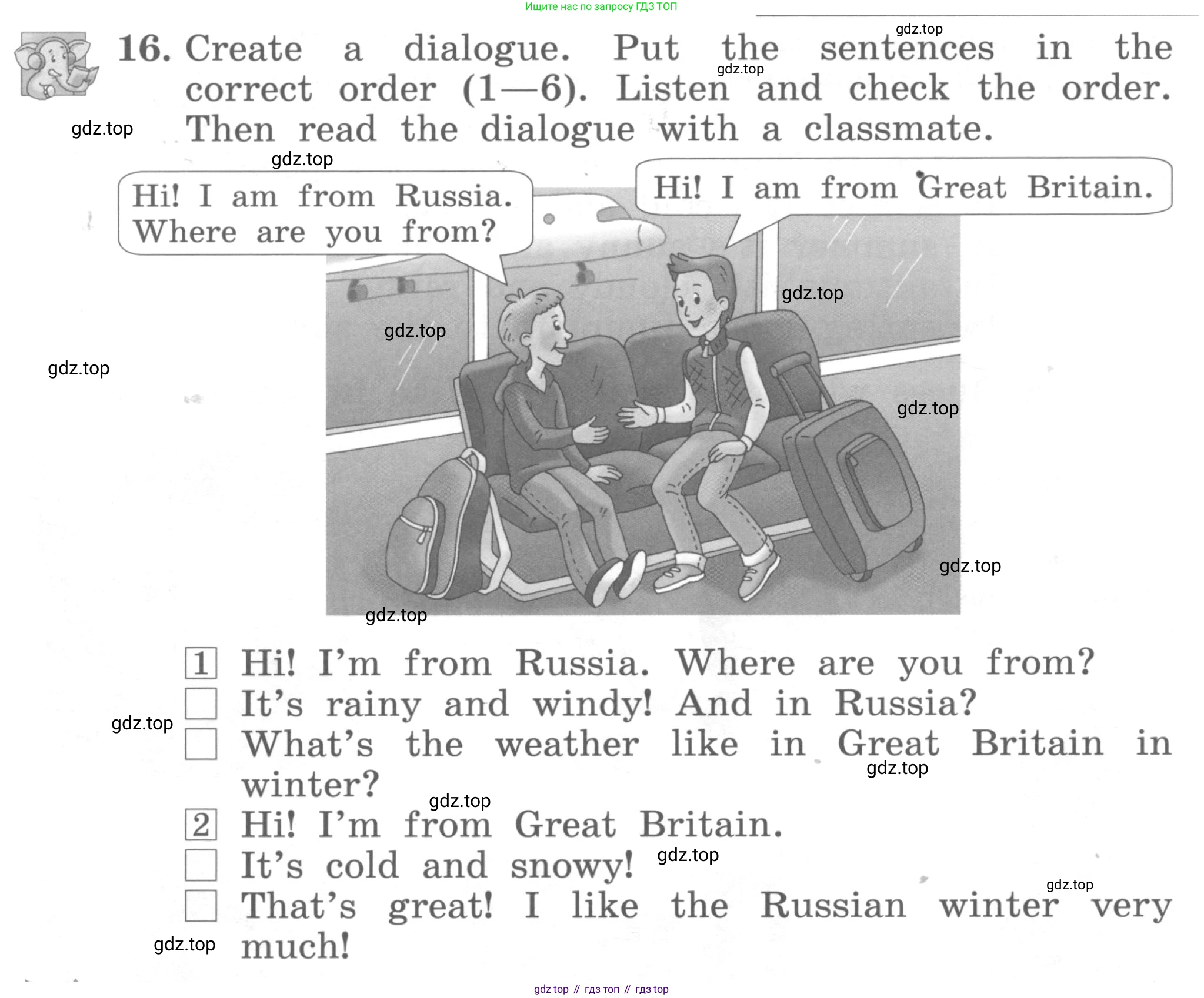 ГДЗ Английский язык (english), 4 класс Учебник, авторы: Биболетова Мерем Забатовна, Денисенко Ольга Анатольевна, Трубанева Наталия Николаевна, издательство Просвещение, Москва, 2015 - 2023, оранжевого цвета, страница 10, номер 16, Условие