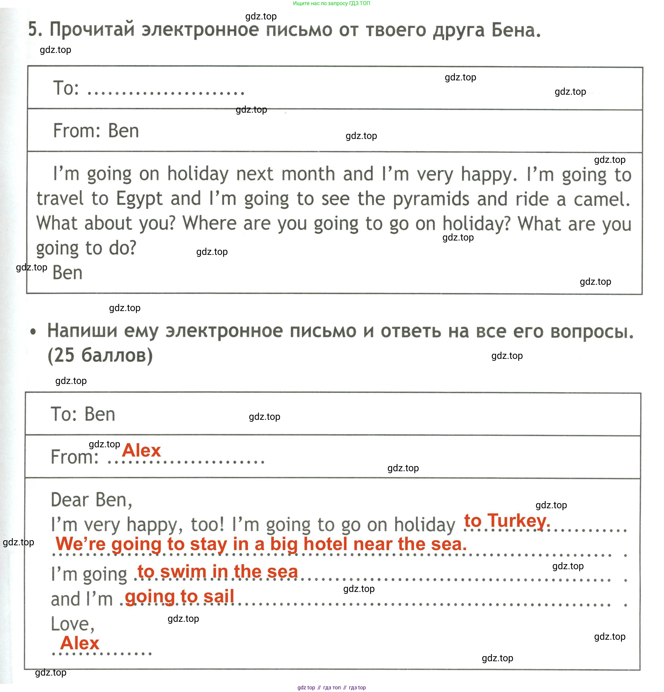 ГДЗ Английский язык (english), 4 класс контрольные задания (test booklet), авторы: Быкова Надежда Ильинична (Bykova Nadezhda), Дули Дженни (Dooley Jenny), Поспелова Марина Давидовна (Pospelova Marina), Эванс Вирджиния (Evans Virginia), издательство Просвещение, Москва, 2023, оранжевого цвета, страница 63, номер 5, Решение 3