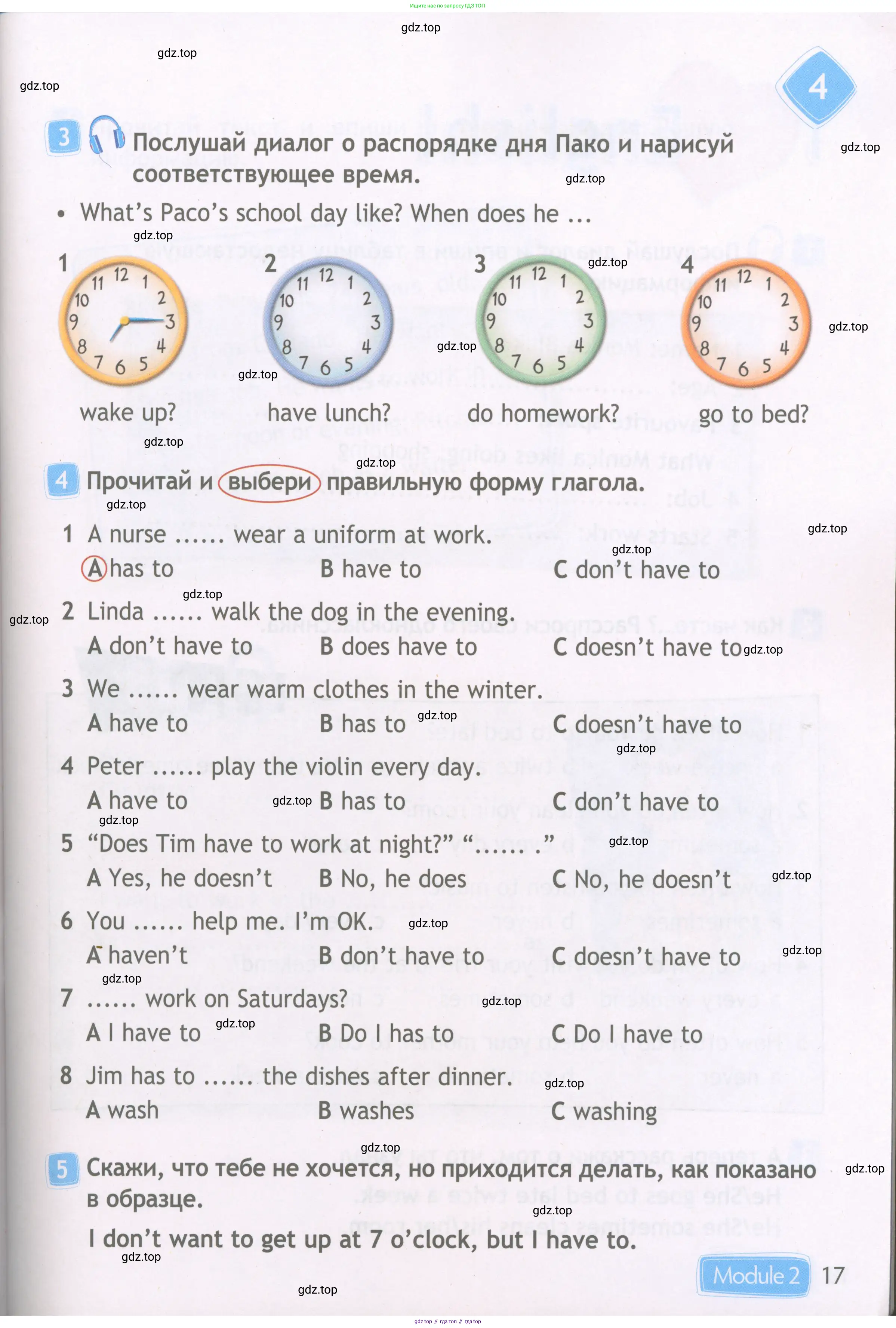 Английский язык (english), 4 класс Рабочая тетрадь (workbook), авторы: Быкова Надежда Ильинична (Bykova Nadezhda), Дули Дженни (Dooley Jenny), Поспелова Марина Давидовна (Pospelova Marina), Эванс Вирджиния (Evans Virginia), издательство Просвещение, Москва, 2023, красного цвета, страница 17