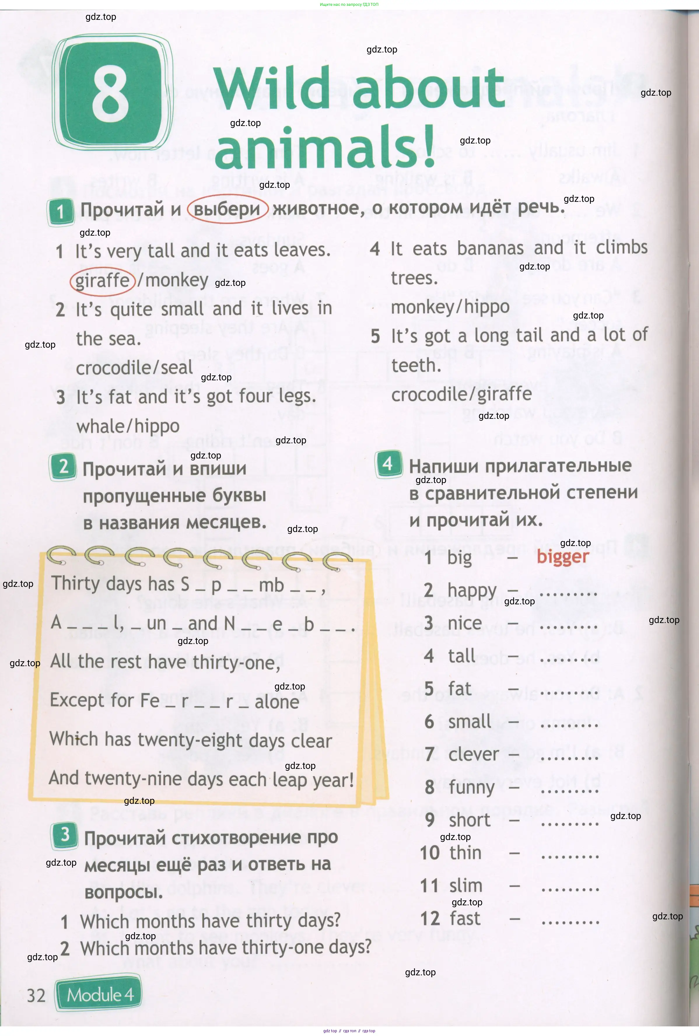 Английский язык (english), 4 класс Рабочая тетрадь (workbook), авторы: Быкова Надежда Ильинична (Bykova Nadezhda), Дули Дженни (Dooley Jenny), Поспелова Марина Давидовна (Pospelova Marina), Эванс Вирджиния (Evans Virginia), издательство Просвещение, Москва, 2023, красного цвета, страница 32