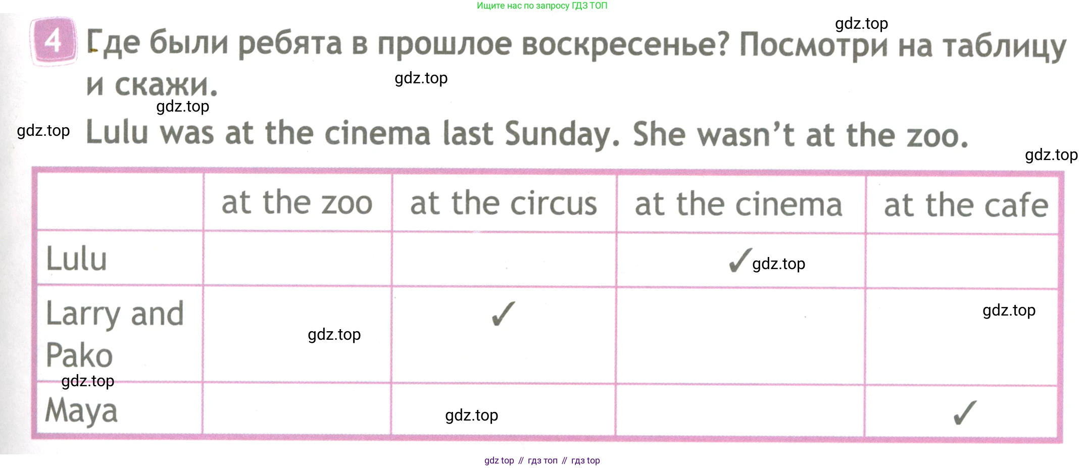 Английский язык (english), 4 класс Рабочая тетрадь (workbook), авторы: Быкова Надежда Ильинична (Bykova Nadezhda), Дули Дженни (Dooley Jenny), Поспелова Марина Давидовна (Pospelova Marina), Эванс Вирджиния (Evans Virginia), издательство Просвещение, Москва, 2023, красного цвета, страница 43, номер 4, Условие