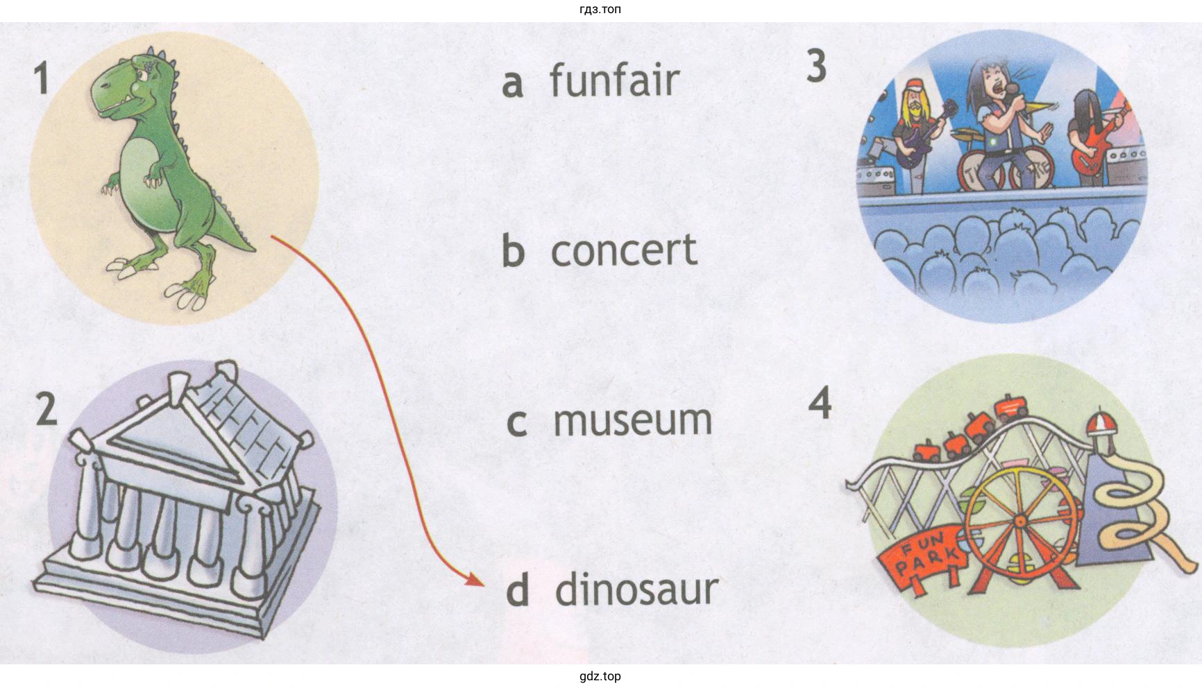 a funfair b concert c museum d dinosaur