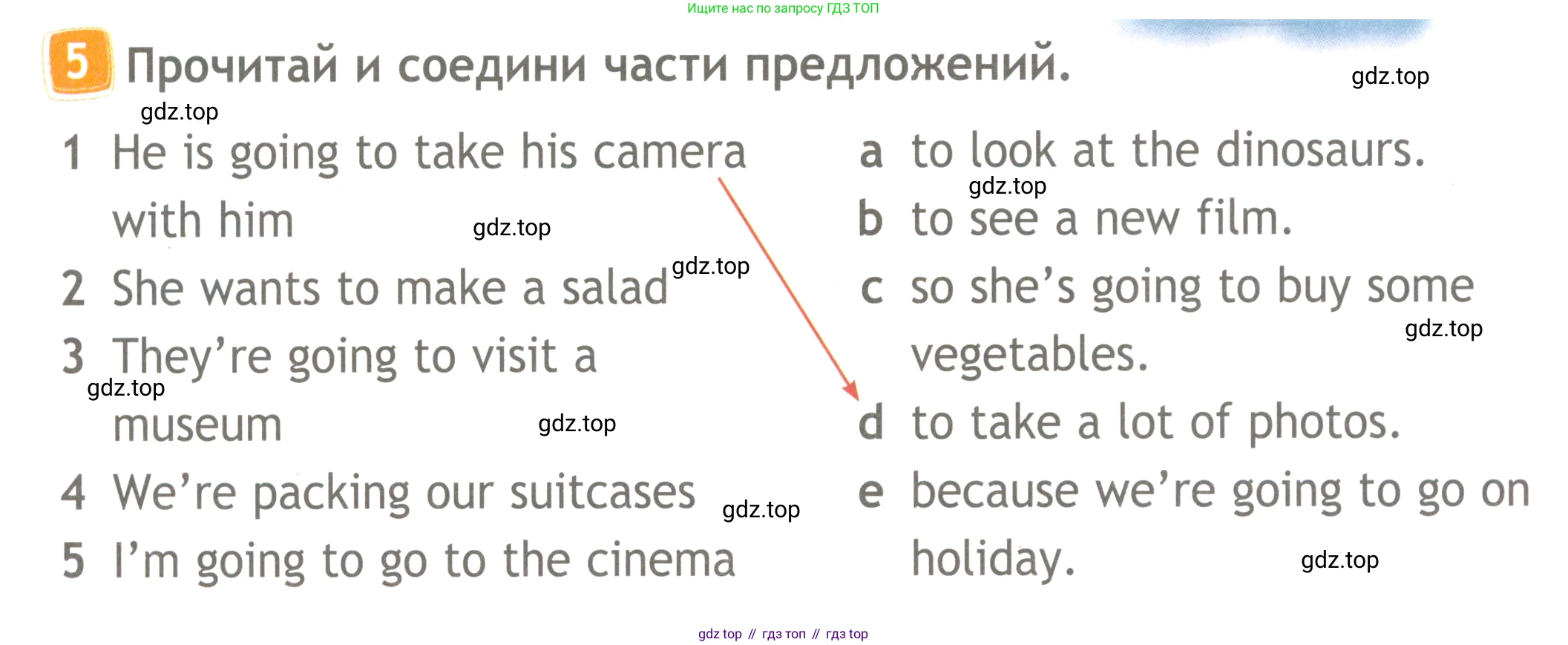 Английский язык (english), 4 класс Рабочая тетрадь (workbook), авторы: Быкова Надежда Ильинична (Bykova Nadezhda), Дули Дженни (Dooley Jenny), Поспелова Марина Давидовна (Pospelova Marina), Эванс Вирджиния (Evans Virginia), издательство Просвещение, Москва, 2023, красного цвета, страница 63, номер 5, Условие
