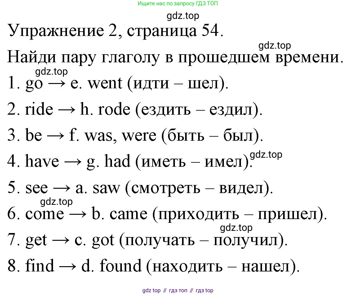ГДЗ Английский язык (english), 4 класс Рабочая тетрадь (workbook), авторы: Быкова Надежда Ильинична (Bykova Nadezhda), Дули Дженни (Dooley Jenny), Поспелова Марина Давидовна (Pospelova Marina), Эванс Вирджиния (Evans Virginia), издательство Просвещение, Москва, 2023, красного цвета, страница 54, номер 2, Решение 1