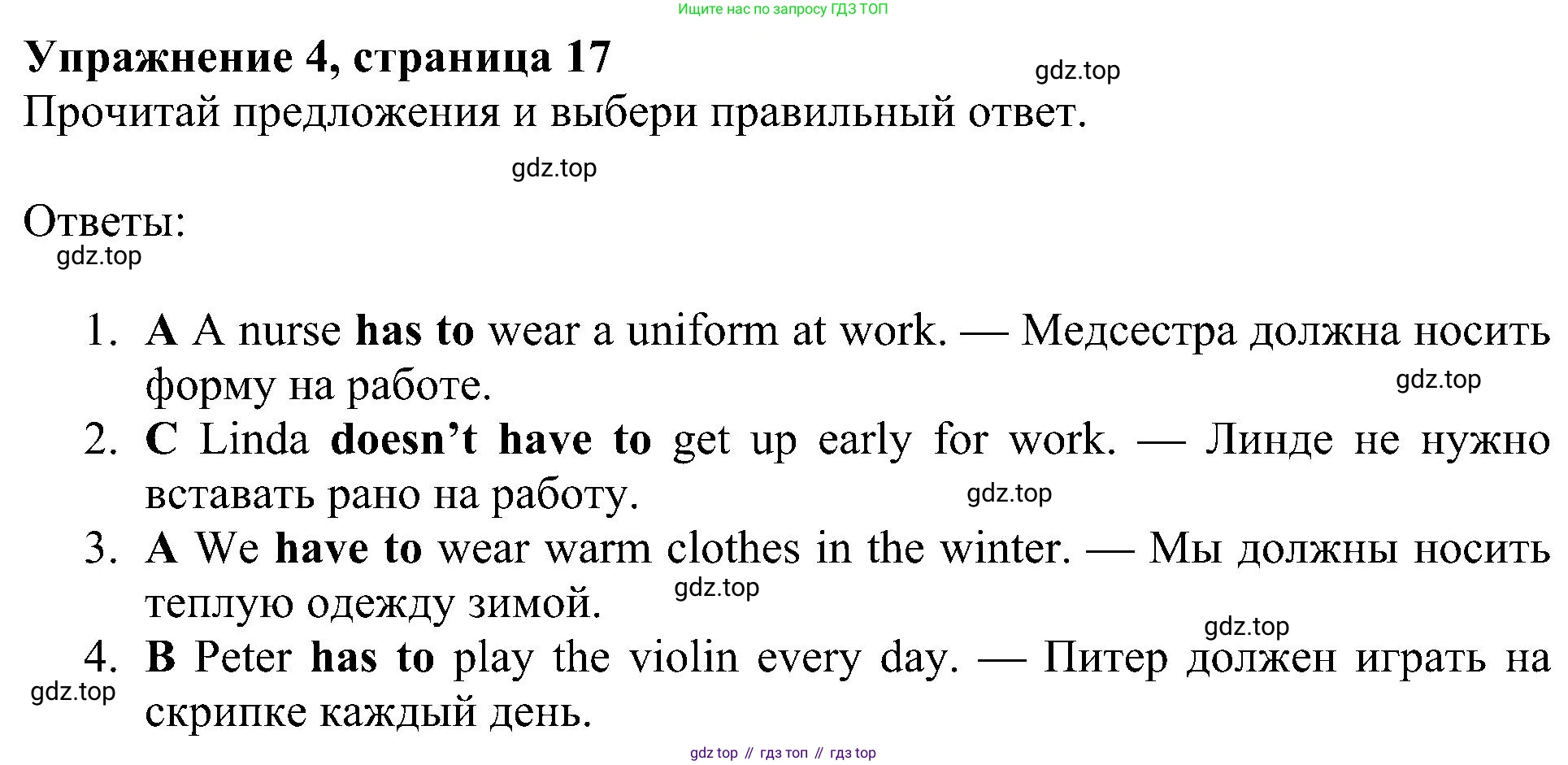 ГДЗ Английский язык (english), 4 класс Рабочая тетрадь (workbook), авторы: Быкова Надежда Ильинична (Bykova Nadezhda), Дули Дженни (Dooley Jenny), Поспелова Марина Давидовна (Pospelova Marina), Эванс Вирджиния (Evans Virginia), издательство Просвещение, Москва, 2023, красного цвета, страница 17, номер 4, Решение 3