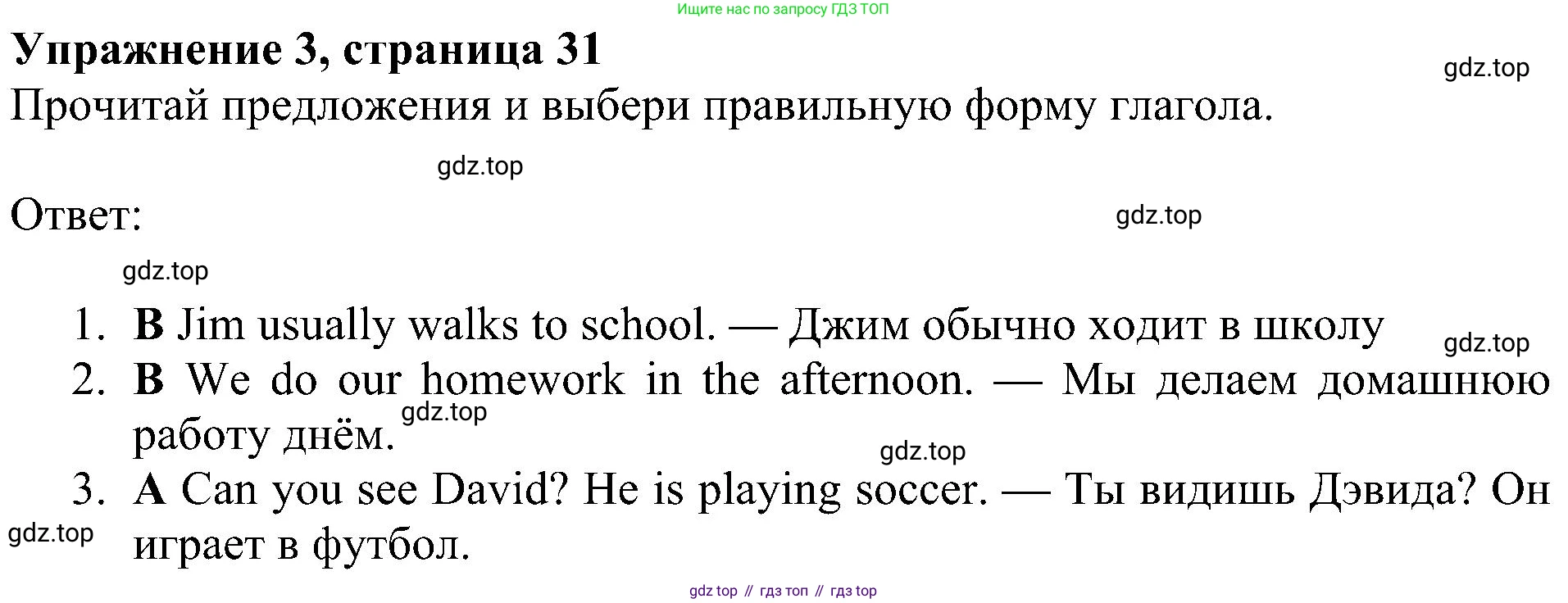 Английский язык (english), 4 класс Рабочая тетрадь (workbook), авторы: Быкова Надежда Ильинична (Bykova Nadezhda), Дули Дженни (Dooley Jenny), Поспелова Марина Давидовна (Pospelova Marina), Эванс Вирджиния (Evans Virginia), издательство Просвещение, Москва, 2023, красного цвета, страница 31, номер 3, Решение 3