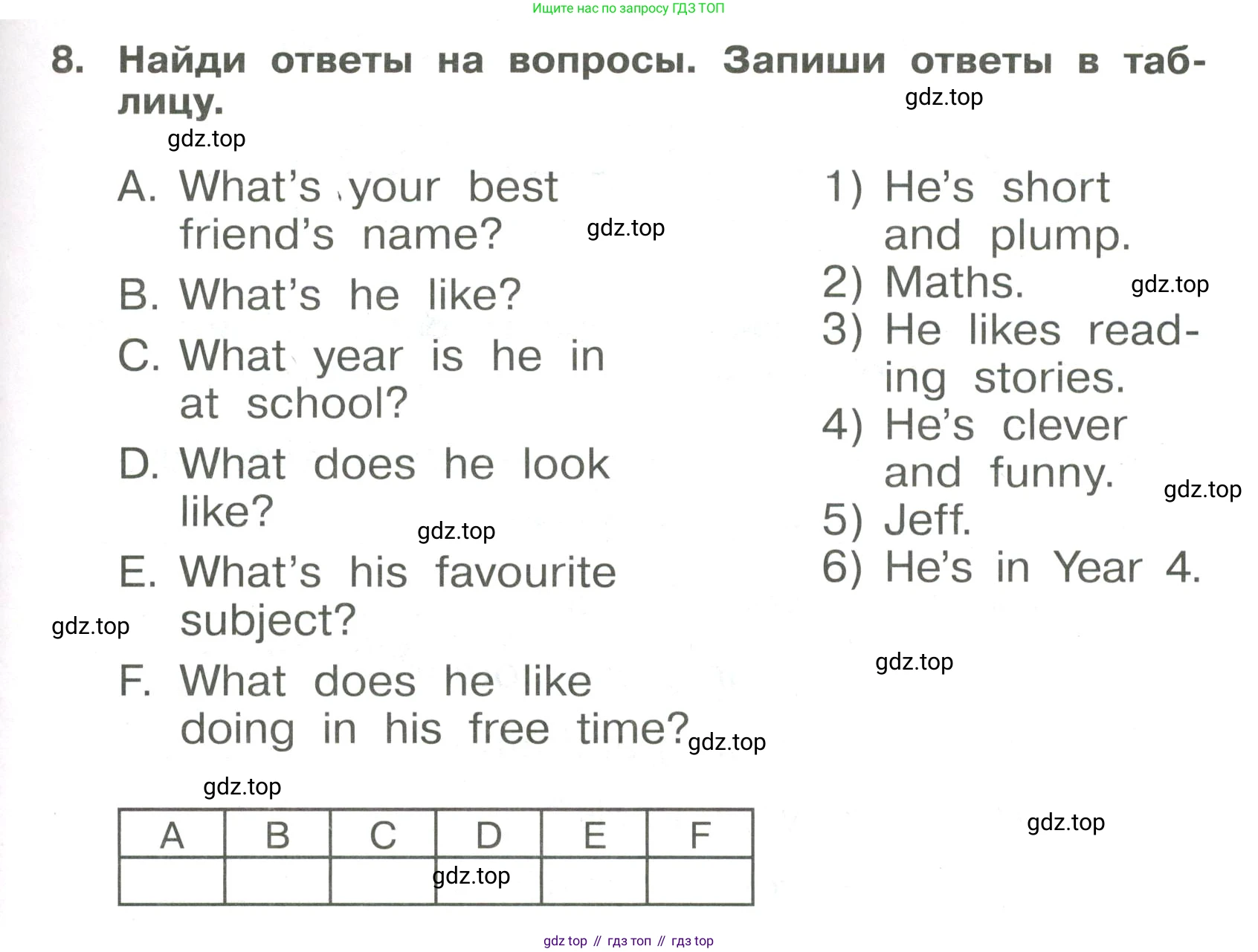 Английский язык (english), 4 класс Сборник упражнений, авторы: Быкова Надежда Ильинична (Bykova Nadezhda), Поспелова Марина Давидовна (Pospelova Marina), издательство Просвещение, Москва, 2023, оранжевого цвета, страница 31, номер 8, Условие
