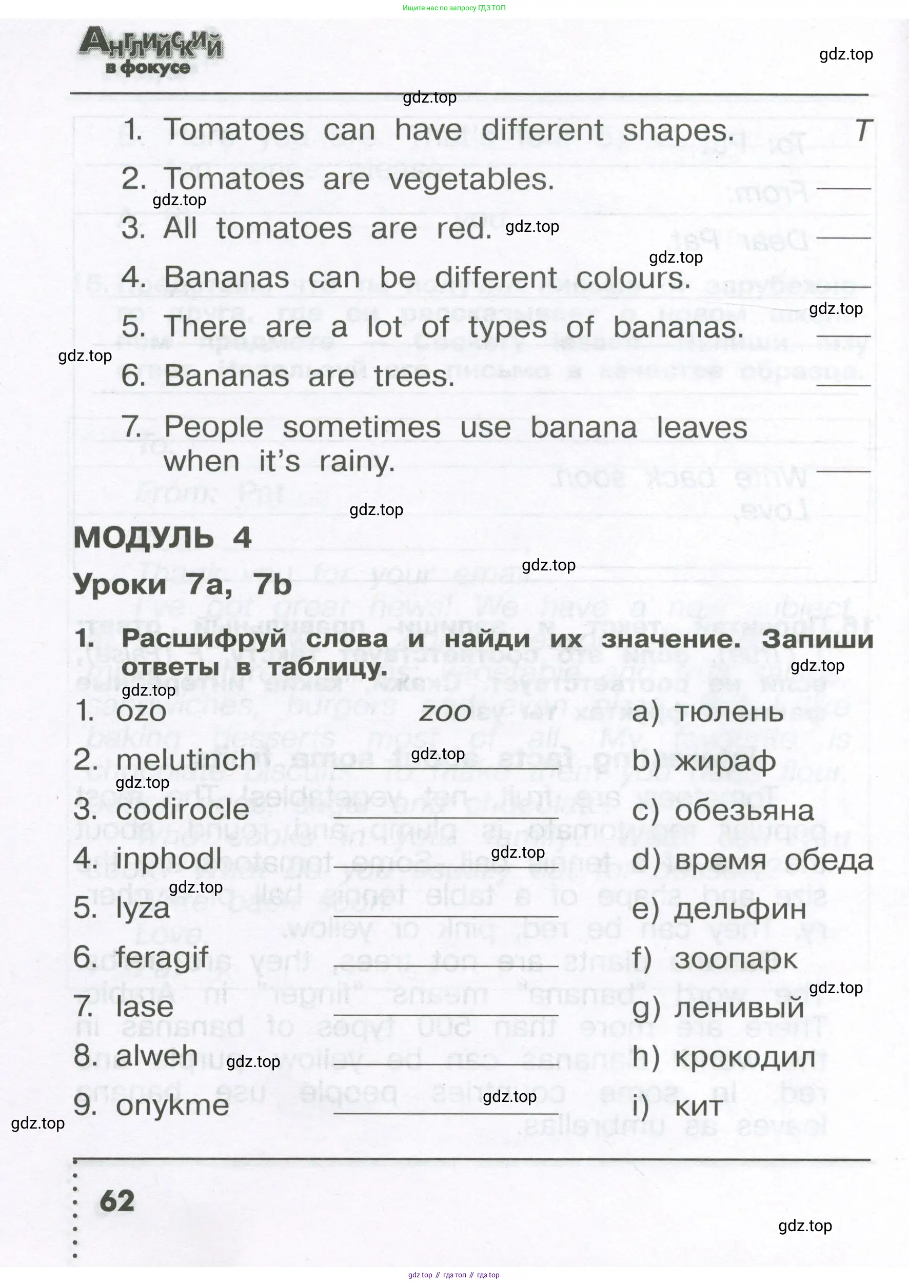 Английский язык (english), 4 класс Сборник упражнений, авторы: Быкова Надежда Ильинична (Bykova Nadezhda), Поспелова Марина Давидовна (Pospelova Marina), издательство Просвещение, Москва, 2023, оранжевого цвета, страница 62