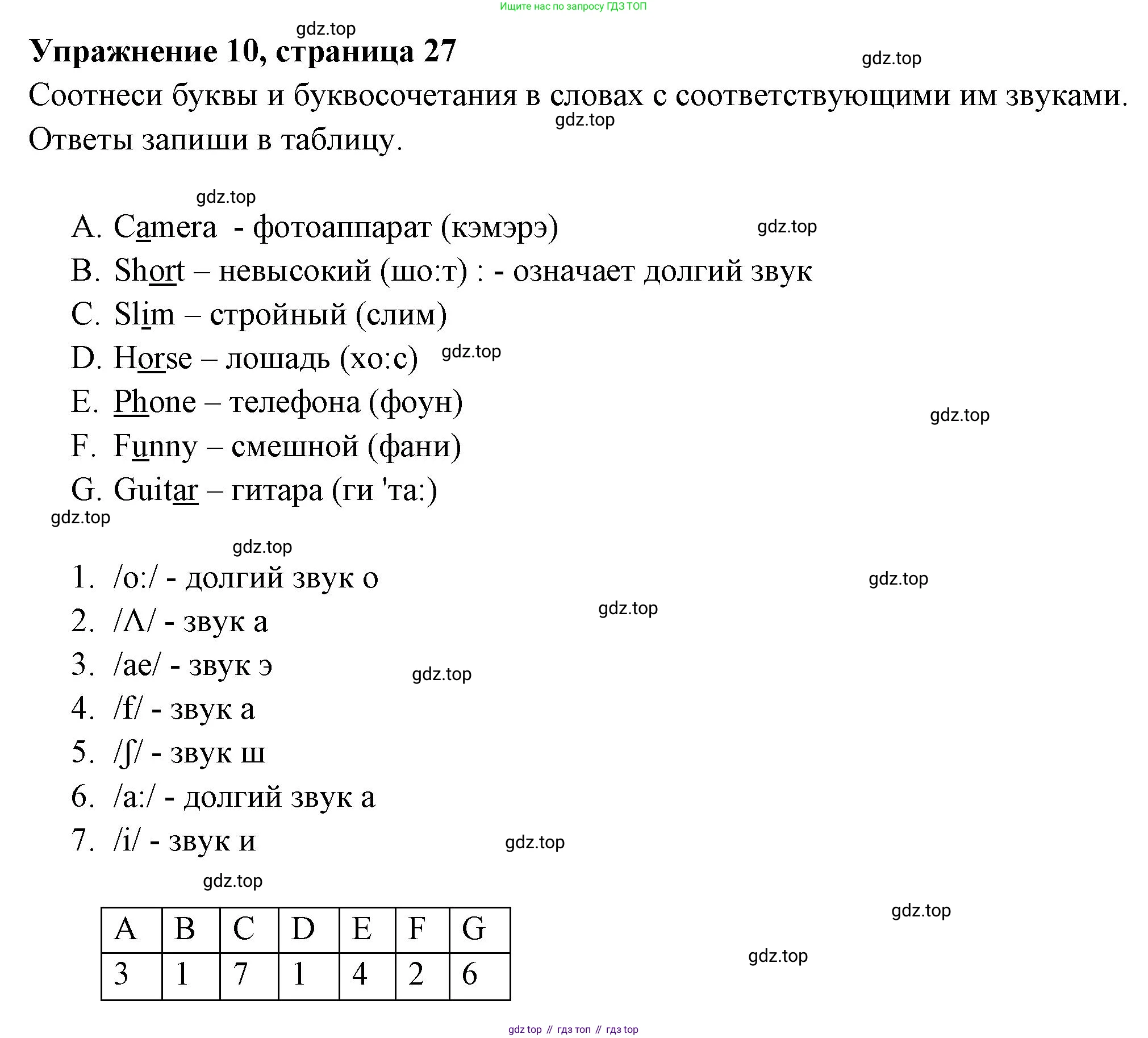 Английский язык (english), 4 класс Сборник упражнений, авторы: Быкова Надежда Ильинична (Bykova Nadezhda), Поспелова Марина Давидовна (Pospelova Marina), издательство Просвещение, Москва, 2023, оранжевого цвета, страница 27, номер 10, Решение 2
