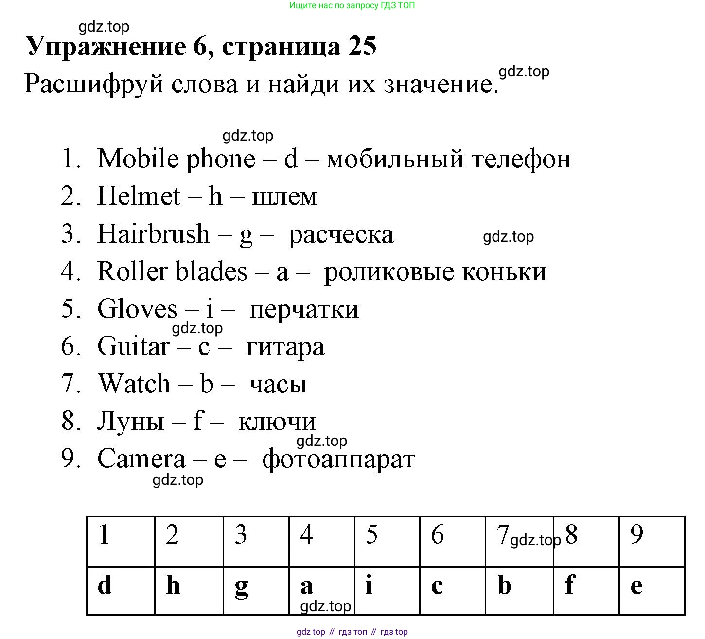 Английский язык (english), 4 класс Сборник упражнений, авторы: Быкова Надежда Ильинична (Bykova Nadezhda), Поспелова Марина Давидовна (Pospelova Marina), издательство Просвещение, Москва, 2023, оранжевого цвета, страница 25, номер 6, Решение 2