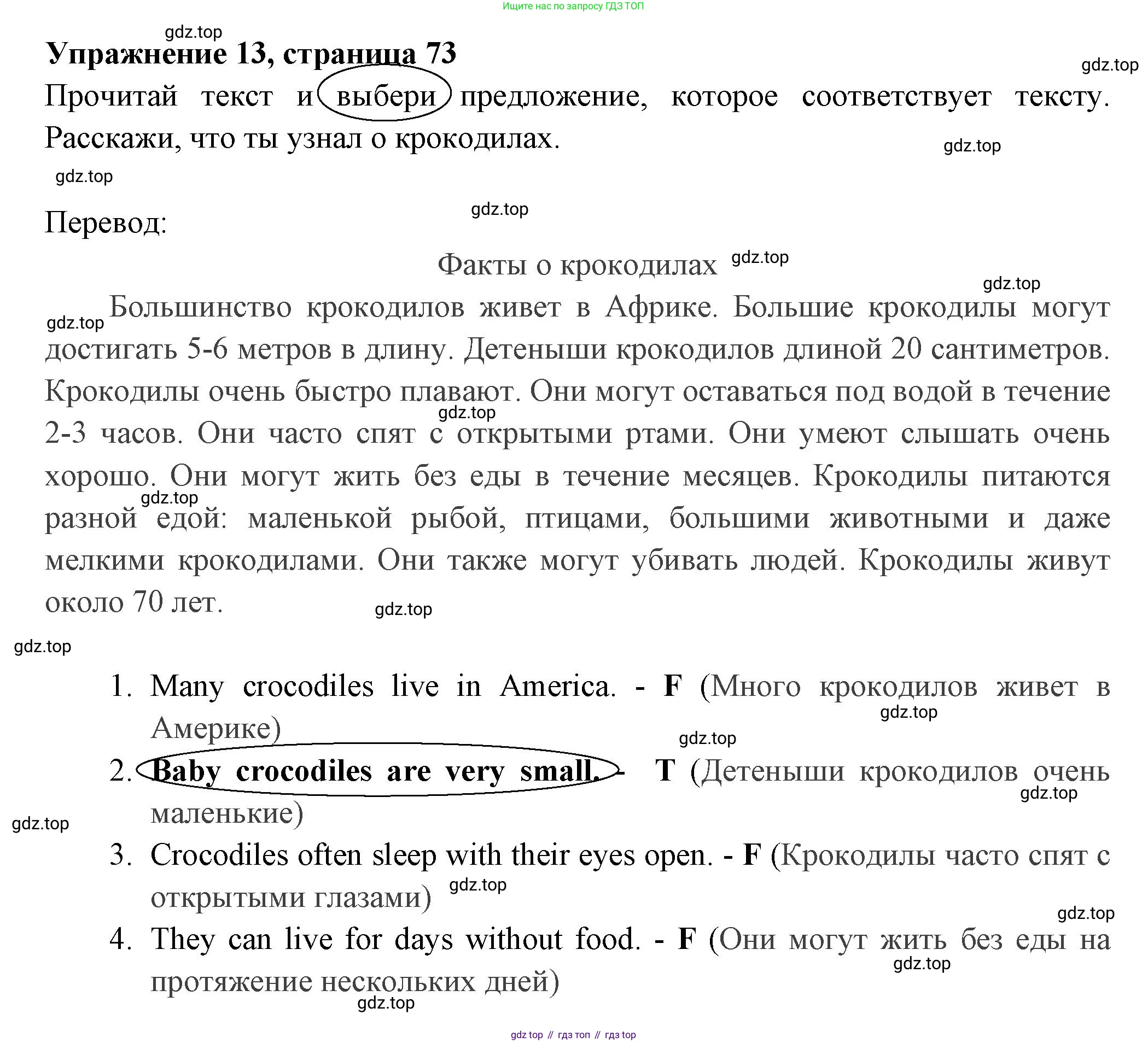 Английский язык (english), 4 класс Сборник упражнений, авторы: Быкова Надежда Ильинична (Bykova Nadezhda), Поспелова Марина Давидовна (Pospelova Marina), издательство Просвещение, Москва, 2023, оранжевого цвета, страница 73, номер 13, Решение 2