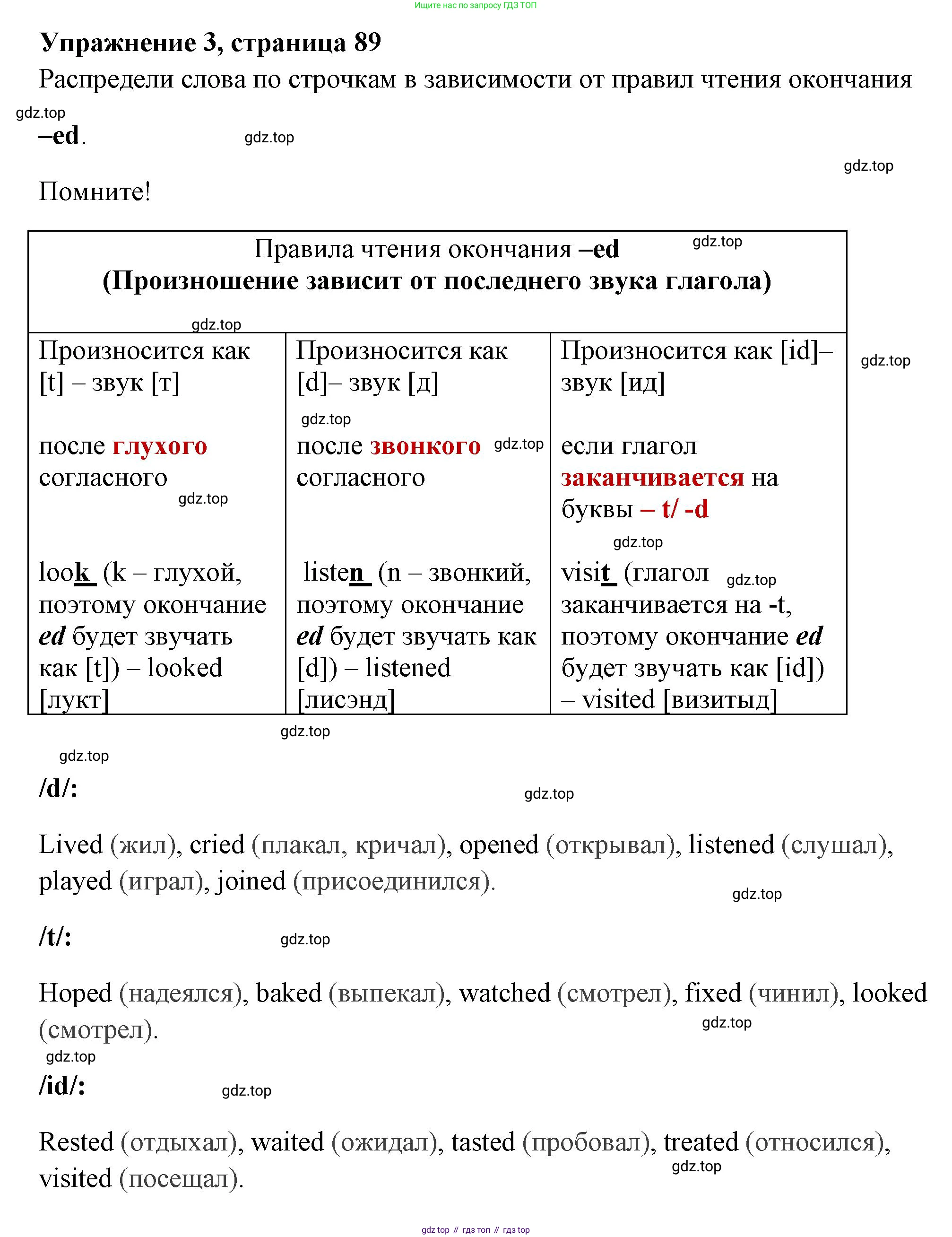 Английский язык (english), 4 класс Сборник упражнений, авторы: Быкова Надежда Ильинична (Bykova Nadezhda), Поспелова Марина Давидовна (Pospelova Marina), издательство Просвещение, Москва, 2023, оранжевого цвета, страница 89, номер 3, Решение 2