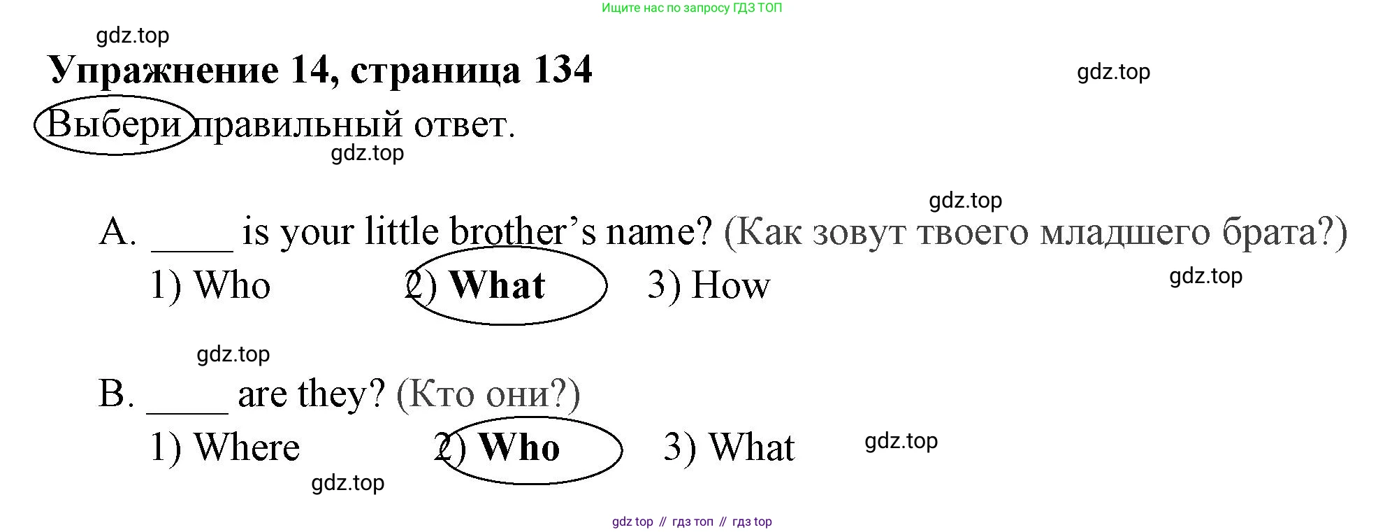 Английский язык (english), 4 класс Сборник упражнений, авторы: Быкова Надежда Ильинична (Bykova Nadezhda), Поспелова Марина Давидовна (Pospelova Marina), издательство Просвещение, Москва, 2023, оранжевого цвета, страница 134, номер 14, Решение 2