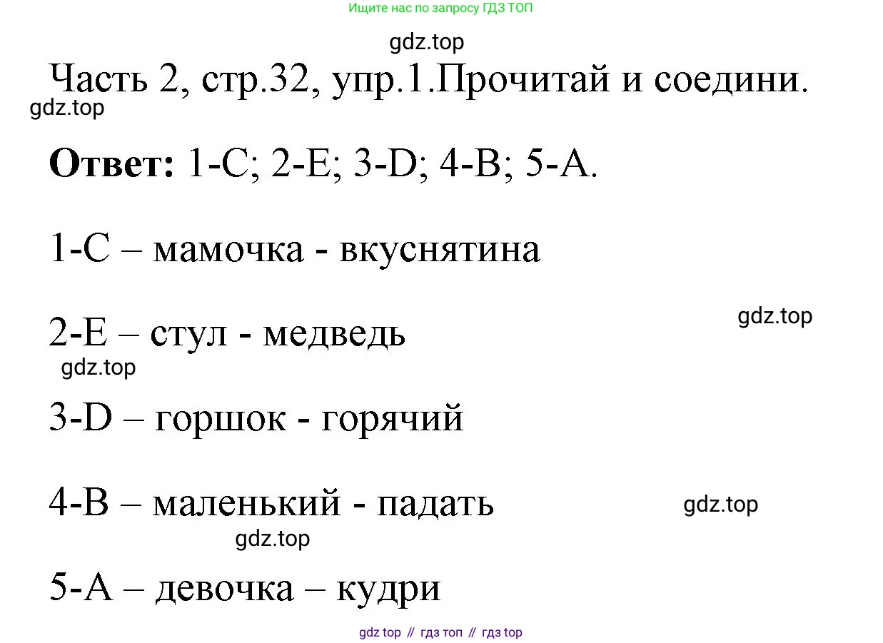 ГДЗ Английский язык (english), 4 класс Учебник (Student's book), авторы: Быкова Надежда Ильинична (Bykova Nadezhda), Дули Дженни (Dooley Jenny), Поспелова Марина Давидовна (Pospelova Marina), Эванс Вирджиния (Evans Virginia), издательство Просвещение, Москва, 2023, белого цвета, Часть ( Part) 2, страница 32, номер 1, Решение 1