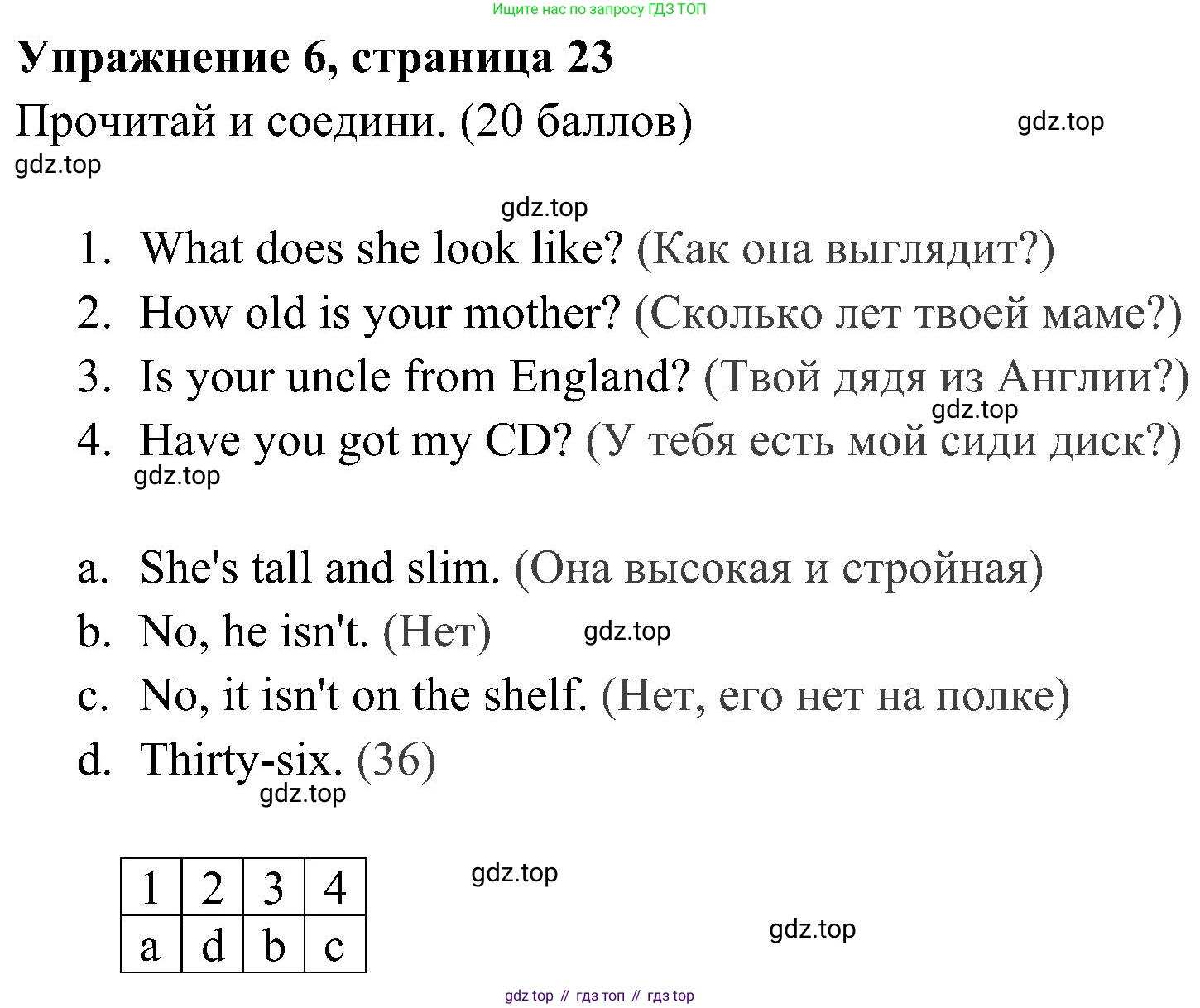ГДЗ Английский язык (english), 4 класс Учебник (Student's book), авторы: Быкова Надежда Ильинична (Bykova Nadezhda), Дули Дженни (Dooley Jenny), Поспелова Марина Давидовна (Pospelova Marina), Эванс Вирджиния (Evans Virginia), издательство Просвещение, Москва, 2023, белого цвета, Часть ( Part) 1, страница 23, номер 6, Решение 2