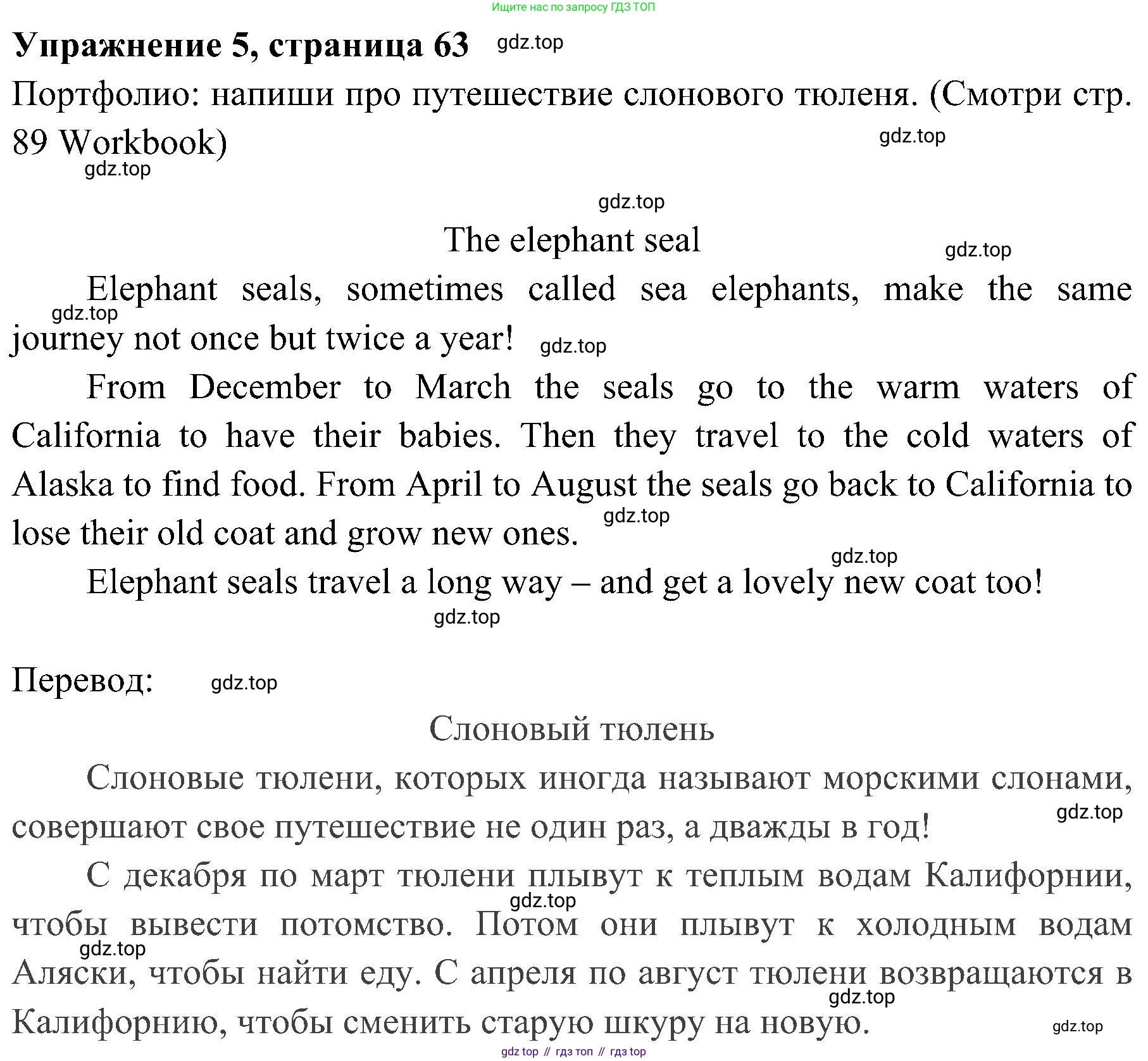 ГДЗ Английский язык (english), 4 класс Учебник (Student's book), авторы: Быкова Надежда Ильинична (Bykova Nadezhda), Дули Дженни (Dooley Jenny), Поспелова Марина Давидовна (Pospelova Marina), Эванс Вирджиния (Evans Virginia), издательство Просвещение, Москва, 2023, белого цвета, Часть ( Part) 1, страница 63, номер 5, Решение 2