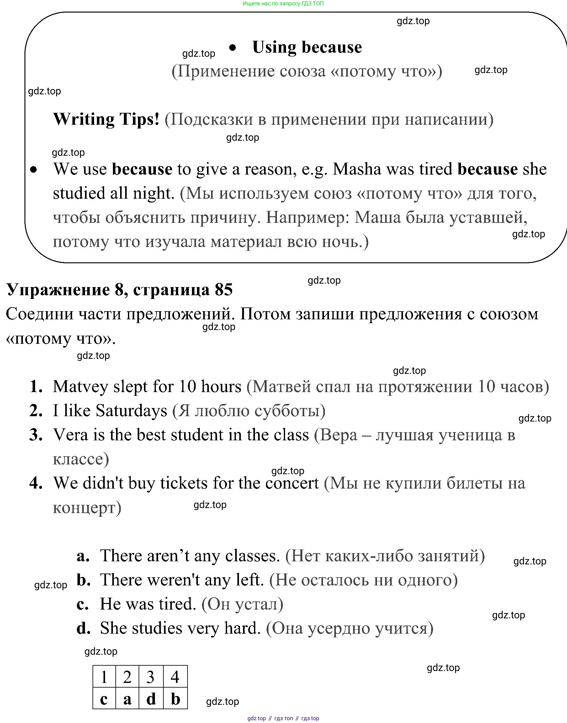 ГДЗ Английский язык (english), 4 класс Учебник (Student's book), авторы: Быкова Надежда Ильинична (Bykova Nadezhda), Дули Дженни (Dooley Jenny), Поспелова Марина Давидовна (Pospelova Marina), Эванс Вирджиния (Evans Virginia), издательство Просвещение, Москва, 2023, белого цвета, Часть ( Part) 2, страница 85, номер 8, Решение 2