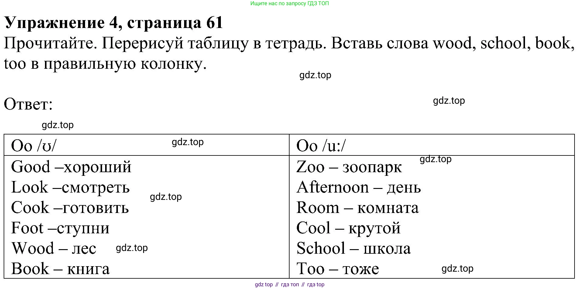 ГДЗ Английский язык (english), 4 класс Учебник (Student's book), авторы: Быкова Надежда Ильинична (Bykova Nadezhda), Дули Дженни (Dooley Jenny), Поспелова Марина Давидовна (Pospelova Marina), Эванс Вирджиния (Evans Virginia), издательство Просвещение, Москва, 2023, белого цвета, Часть ( Part) 1, страница 61, номер 4, Решение 3