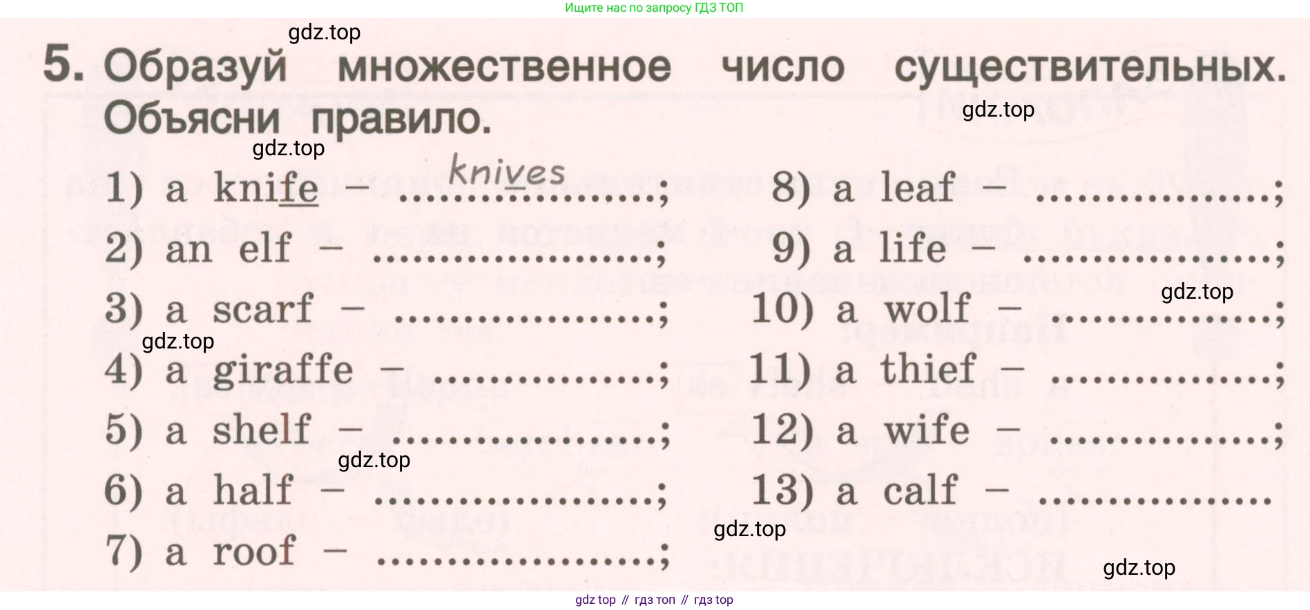 ГДЗ Английский язык (english), 4 класс Пособие по грамматике (grammar companion), авторы: Комарова Юлия Александровна, Малова Ольга Вадимовна (Malova Olga), издательство Русское слово, Москва, 2023, сиреневого цвета, Часть ( Part) 1, страница 70, номер 5, Условие