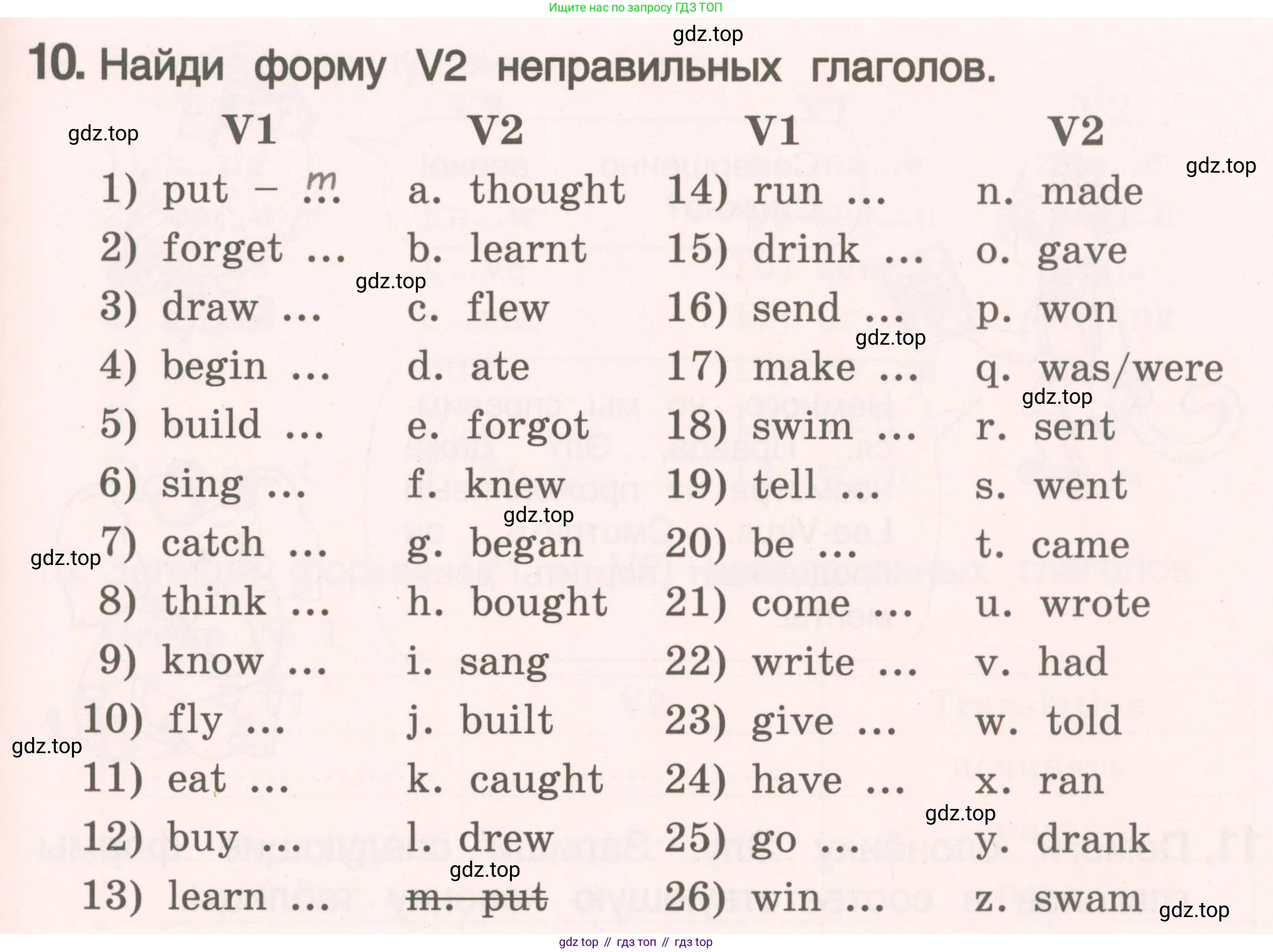 ГДЗ Английский язык (english), 4 класс Пособие по грамматике (grammar companion), авторы: Комарова Юлия Александровна, Малова Ольга Вадимовна (Malova Olga), издательство Русское слово, Москва, 2023, сиреневого цвета, Часть ( Part) 2, страница 149, номер 10, Условие