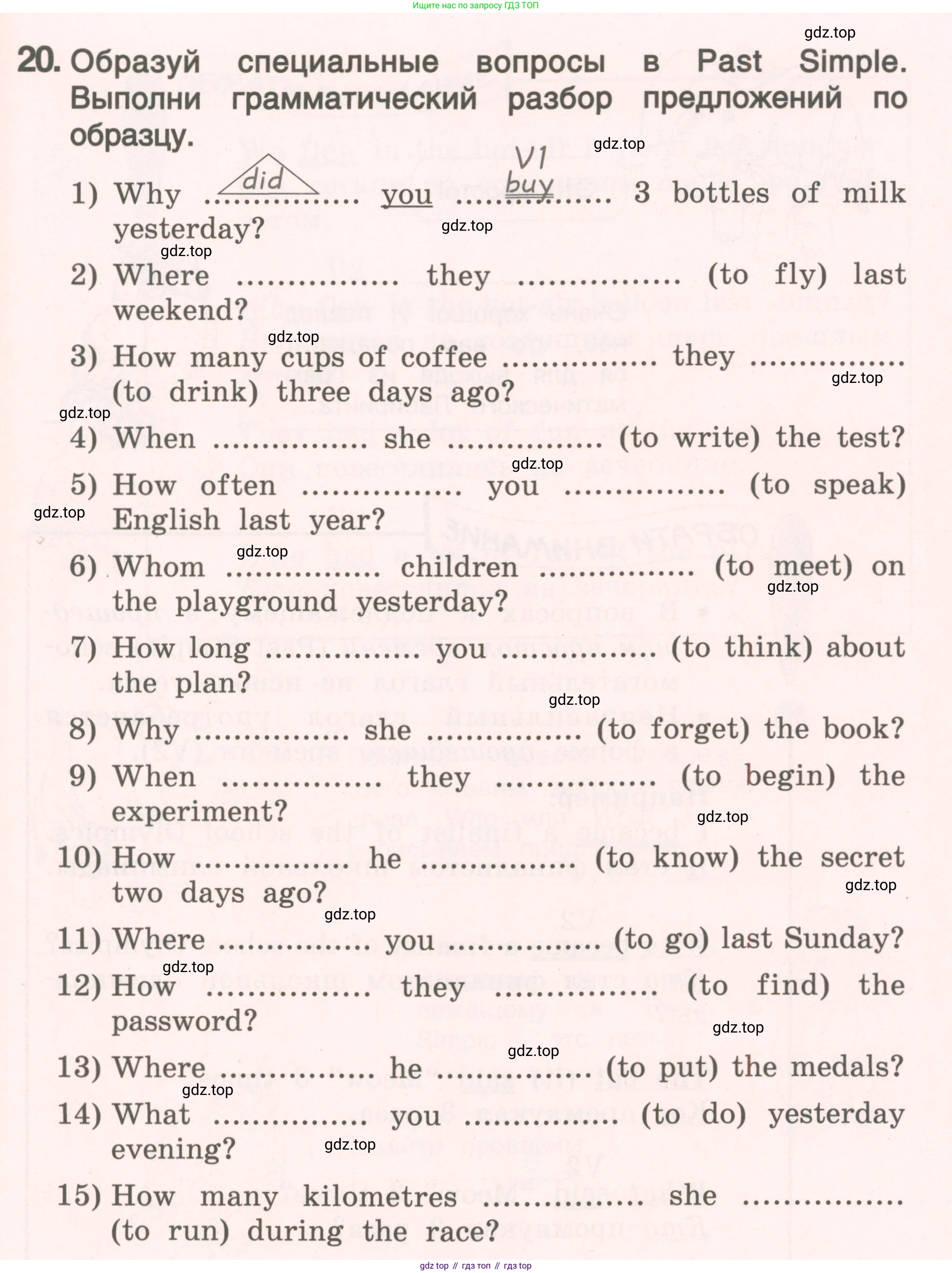 ГДЗ Английский язык (english), 4 класс Пособие по грамматике (grammar companion), авторы: Комарова Юлия Александровна, Малова Ольга Вадимовна (Malova Olga), издательство Русское слово, Москва, 2023, сиреневого цвета, Часть ( Part) 2, страница 163, номер 20, Условие
