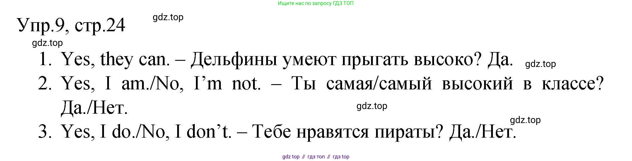 ГДЗ Английский язык (english), 4 класс Пособие по грамматике (grammar companion), авторы: Комарова Юлия Александровна, Малова Ольга Вадимовна (Malova Olga), издательство Русское слово, Москва, 2023, сиреневого цвета, Часть ( Part) 1, страница 24, номер 9, Решение